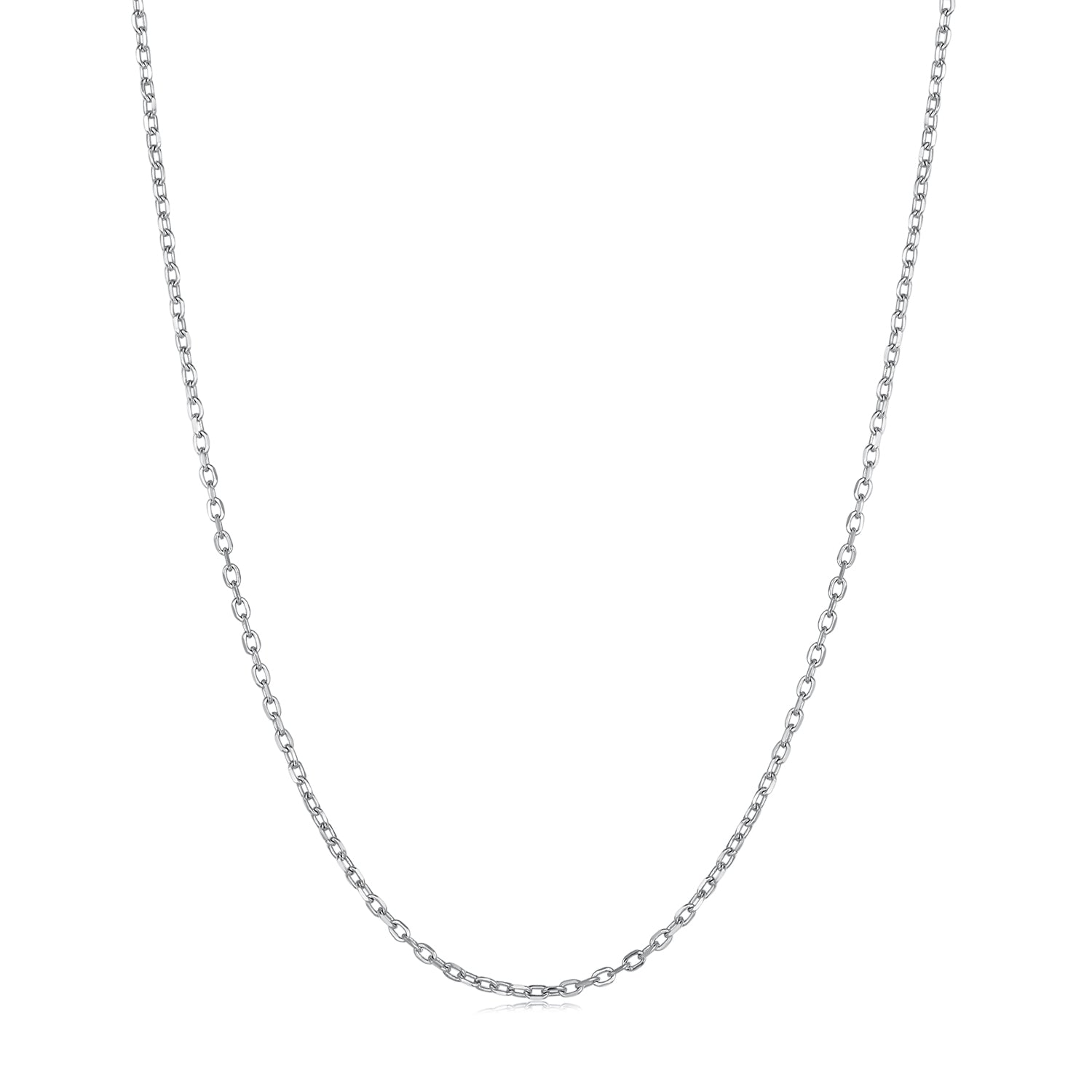 925 Sterling Silver Plated Platinum 45cm + 5cm Necklace for Women