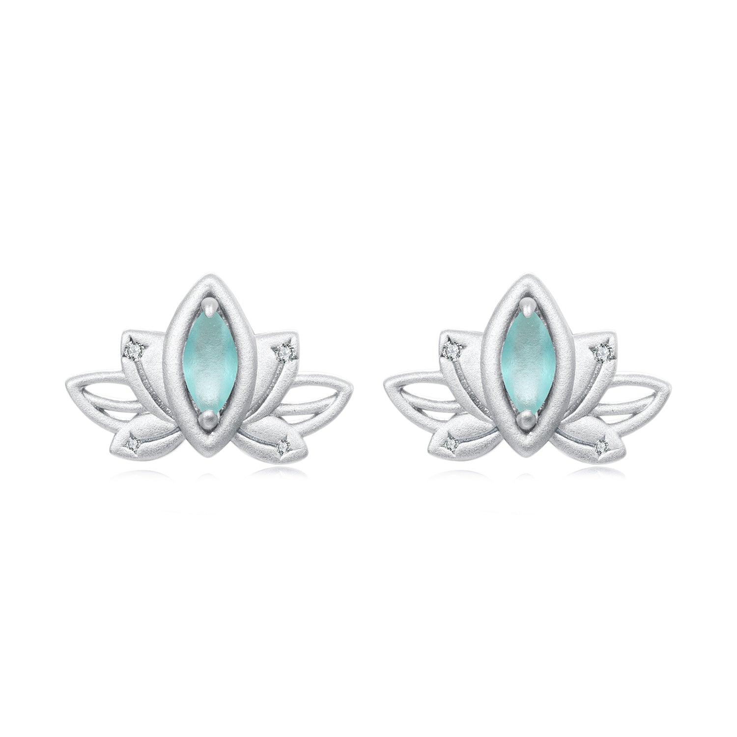 925 Sterling Silver Earrings with Pavé CZ and White Gold Plating, Size 0.9*1.3 cm for Women