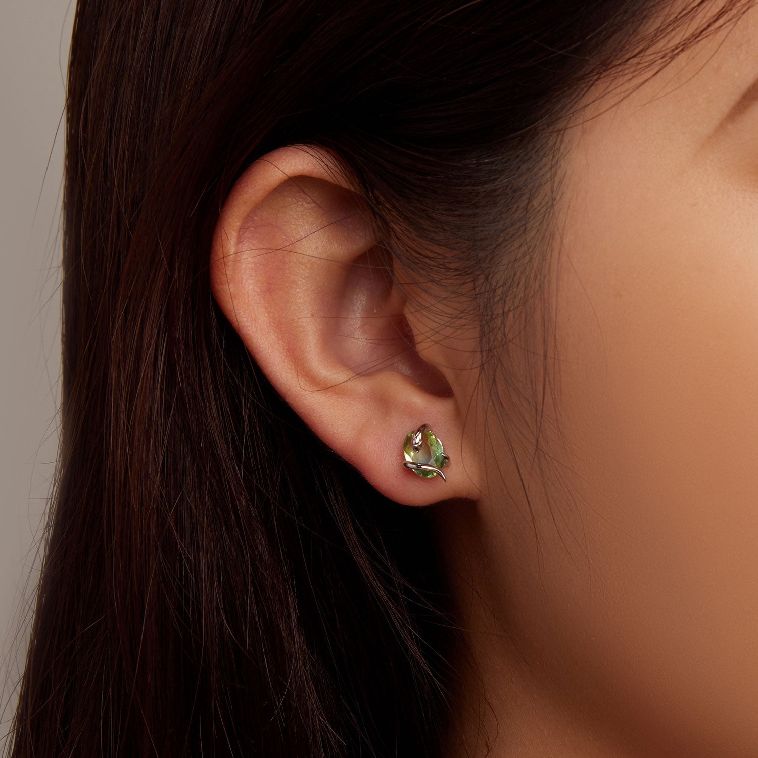925 Sterling Silver Transparent Glass Earrings for Women
