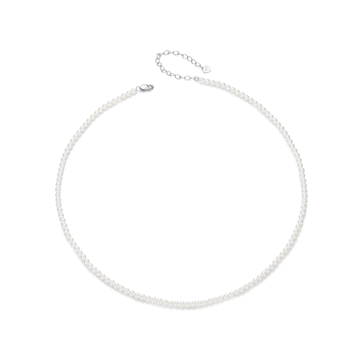 925 Sterling Silver White Gold Plated Necklace with Quality Shell Pearl for Women