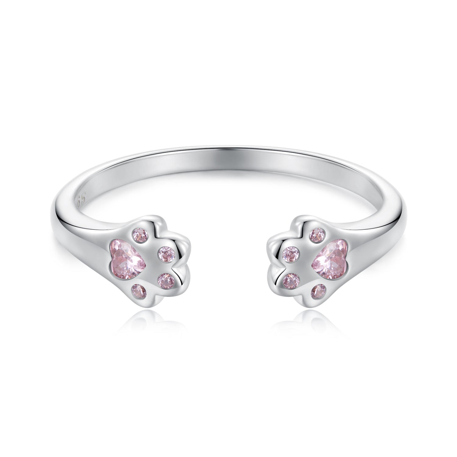 925 Sterling Silver White Gold Plated Pavé Setting CZ Ring
