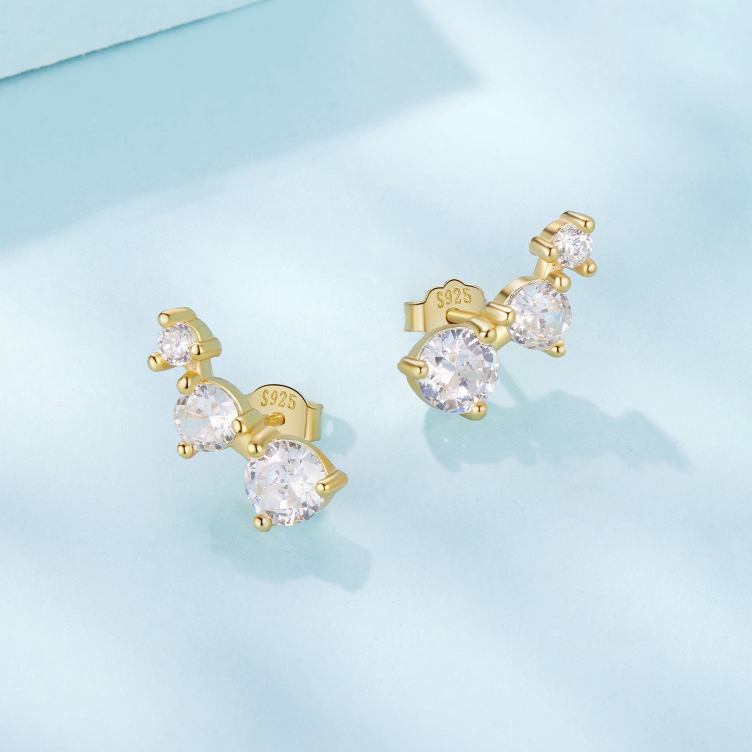 925 Sterling Silver Earrings with Pavé Setting CZ | Size 0.6*1.45cm for Women