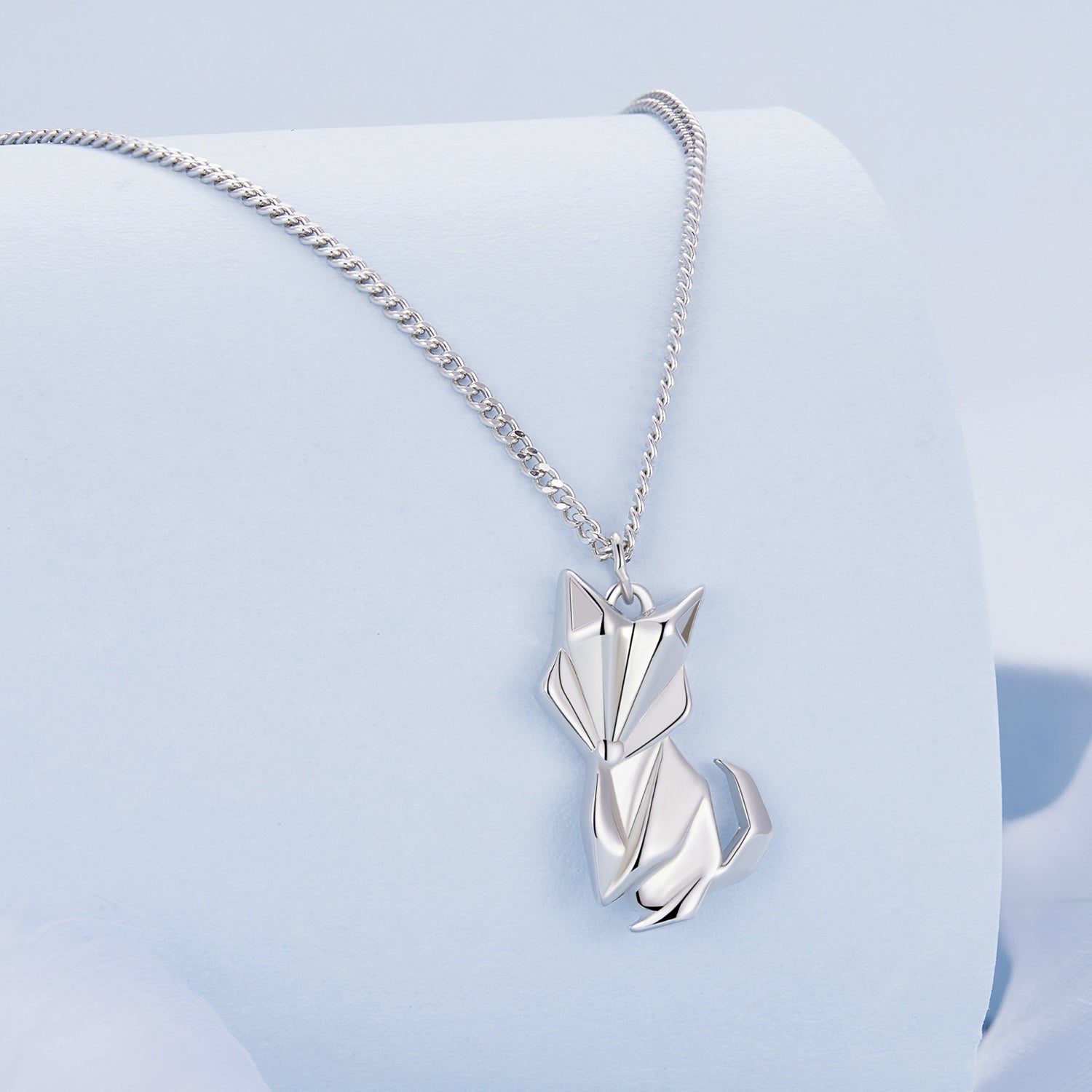 925 Sterling Silver 16mm x 10mm Platinum Plated Necklace for Unisex