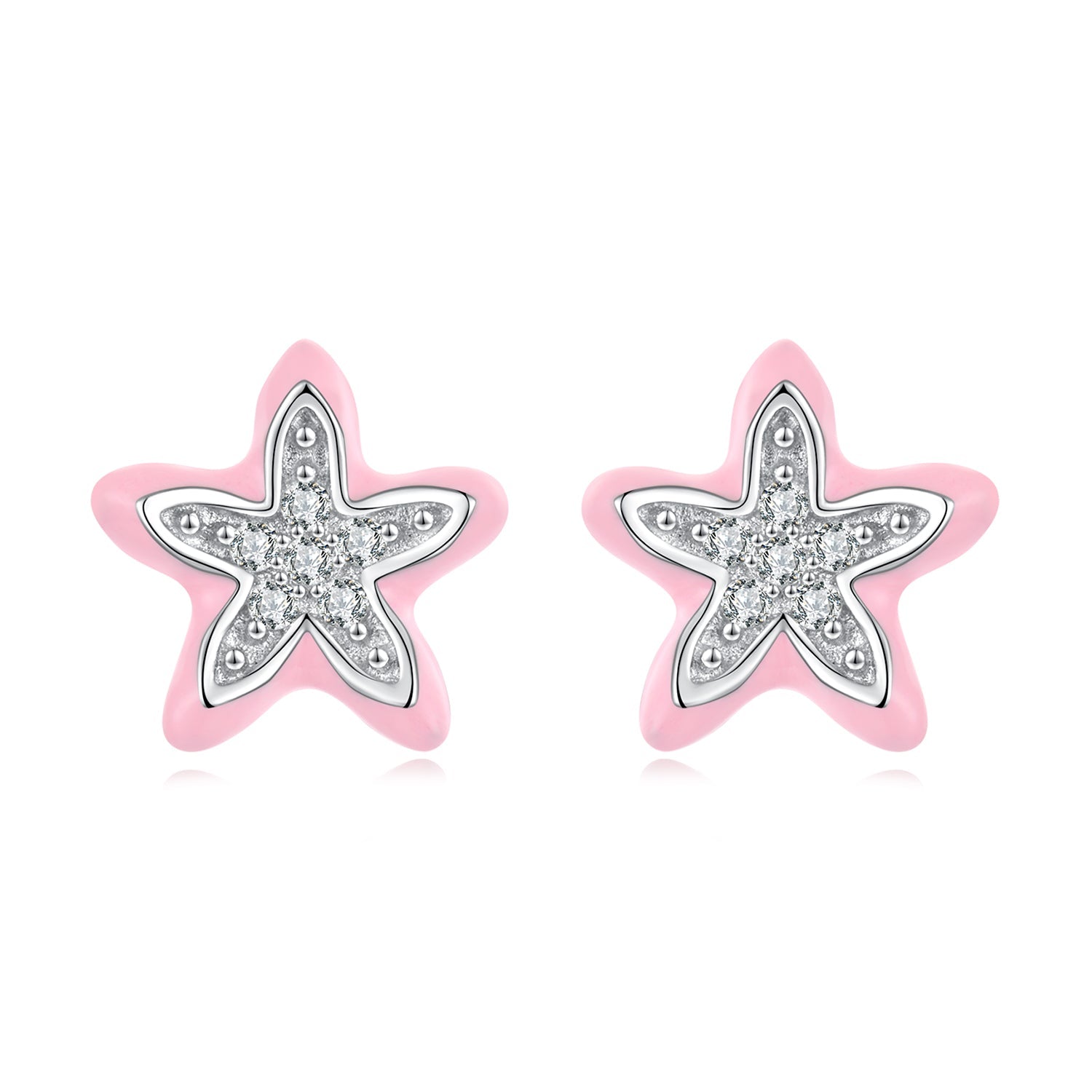 925 Sterling Silver Enamel CZ Earrings for Women