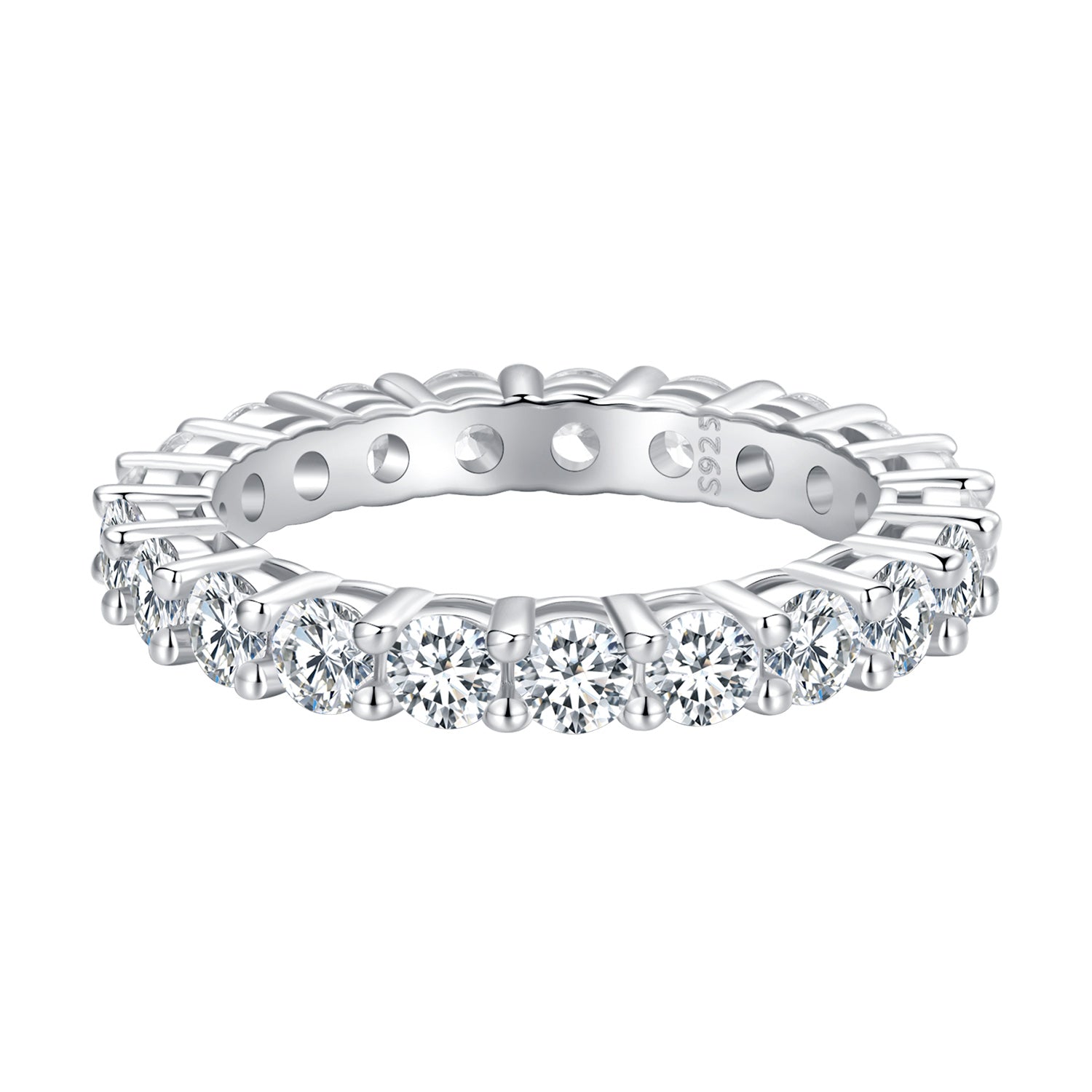 925 Sterling Silver Moissanite 0.1ct Ring Size 6 for Women