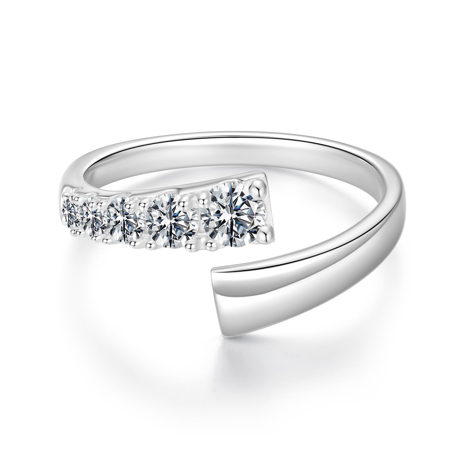 925 Sterling Silver Moissanite Ring Size E