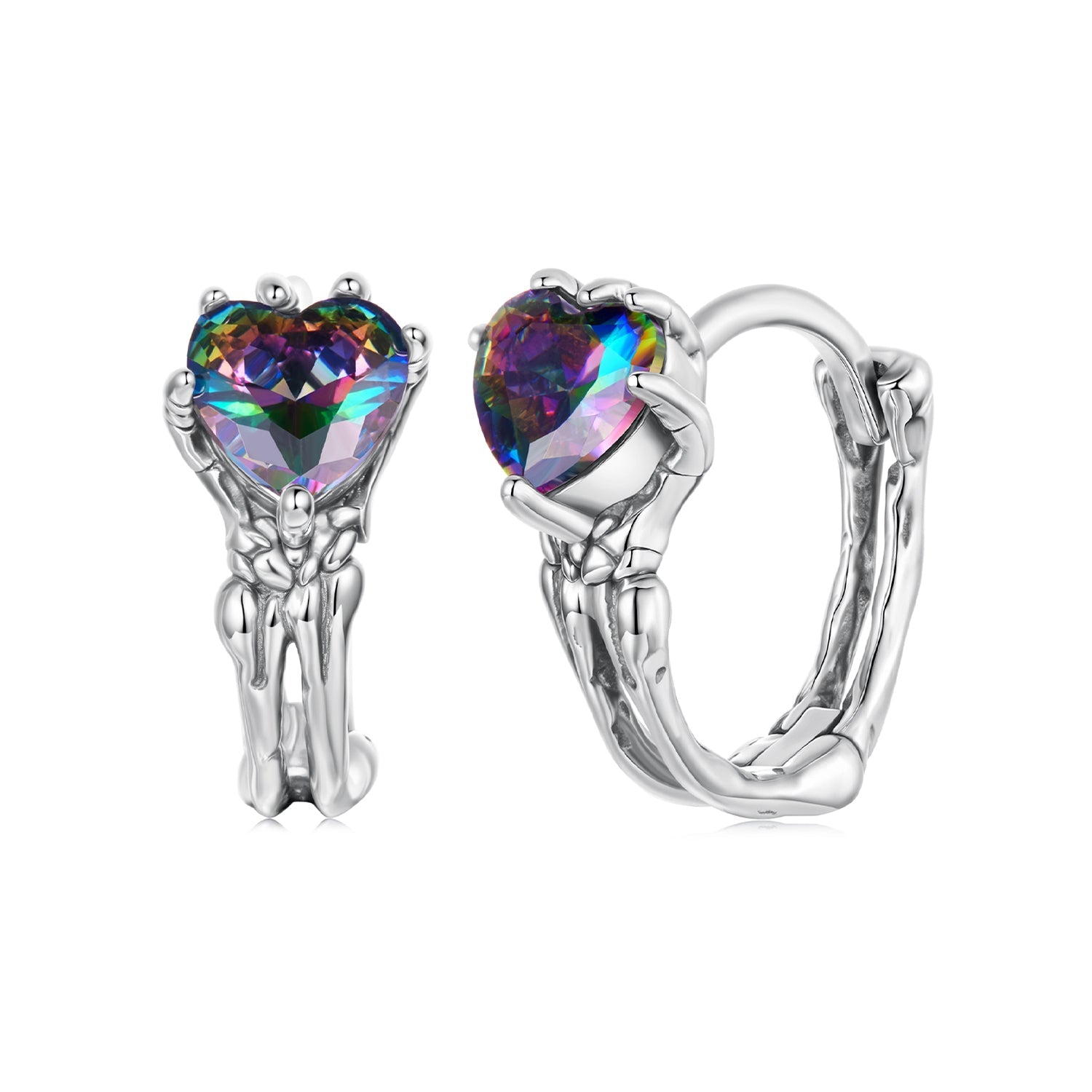 925 Sterling Silver Earrings with Transparent Glass for Women