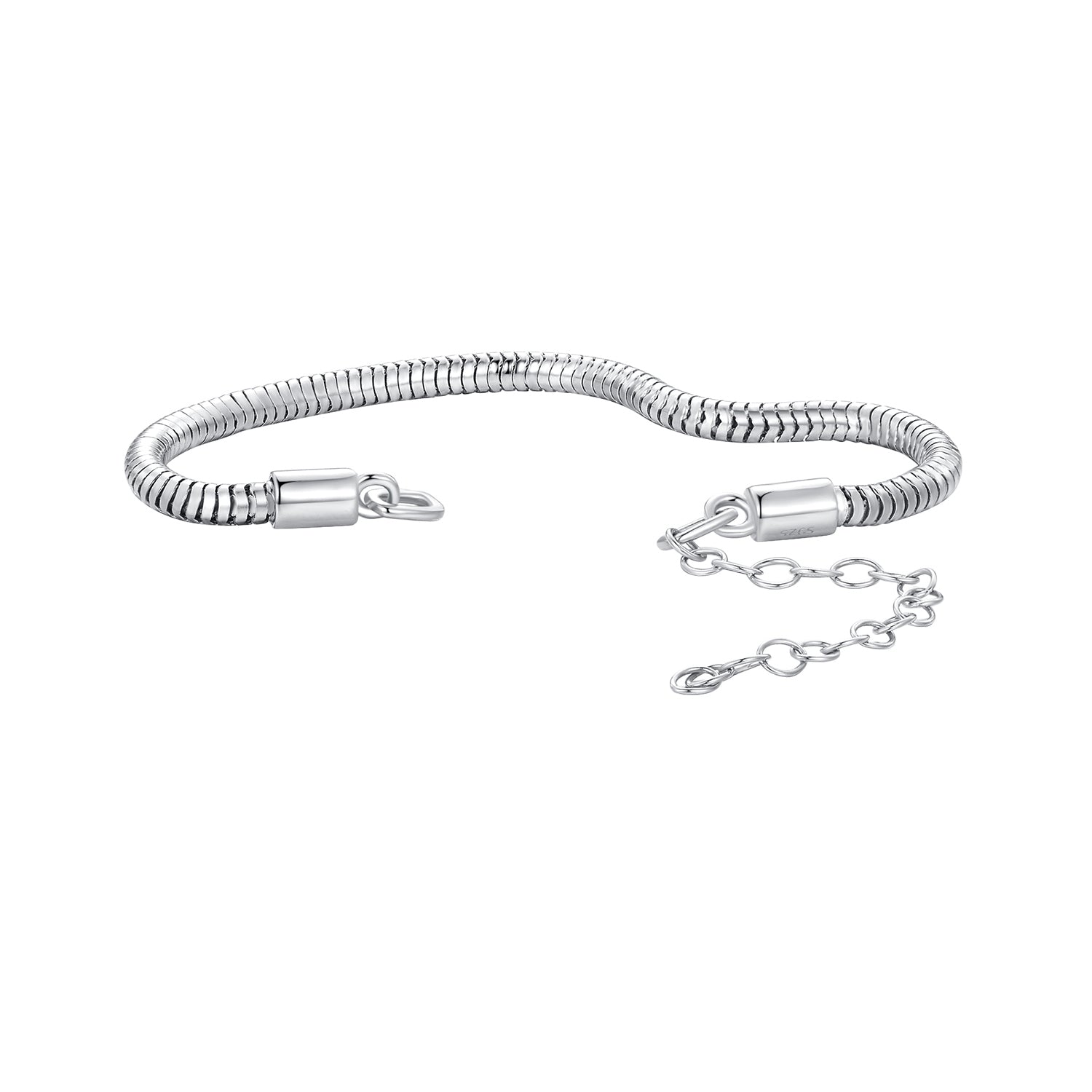925 Sterling Silver Plated Platinum 140mm Chain Thickness 3mm Bracelet for Women