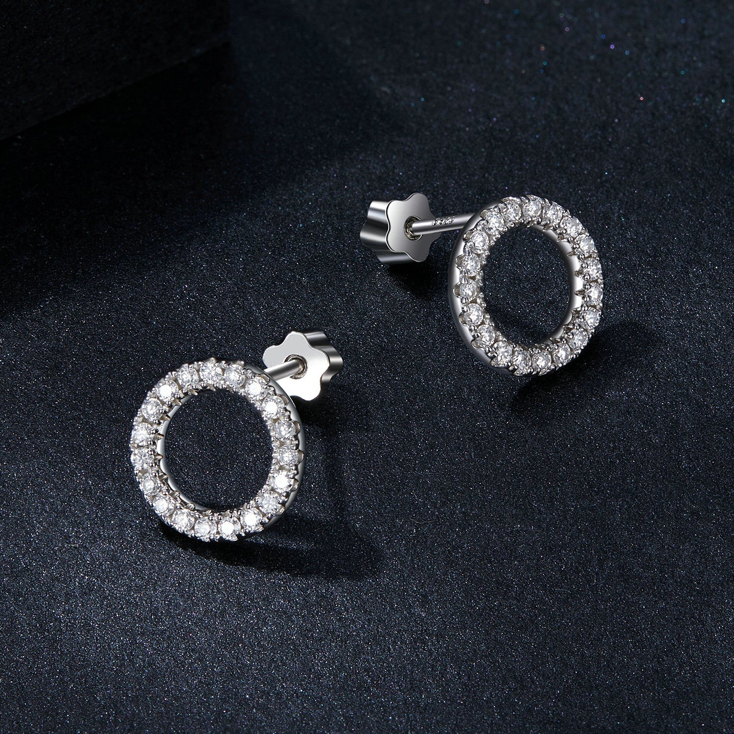 925 Sterling Silver 10mm Moissanite Earrings for Women