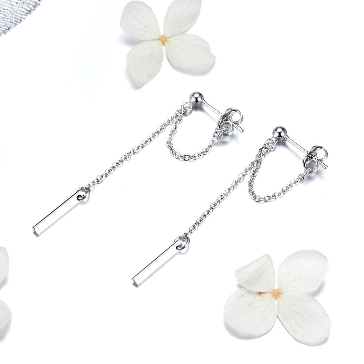 S925 Sterling Silver Plated Platinum Earrings for Women