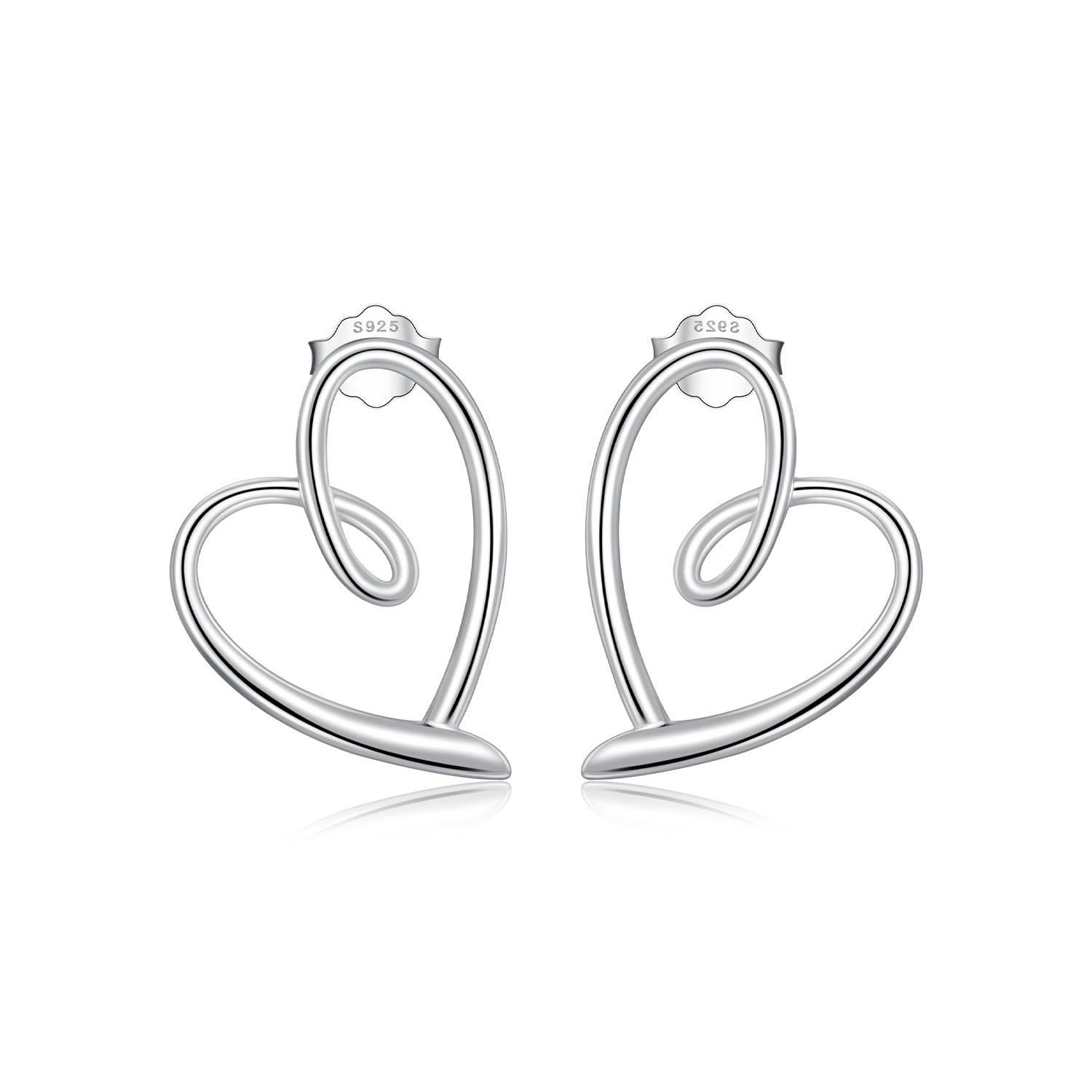 925 Sterling Silver Earrings for Women - 19x14mm, Platinum Plated