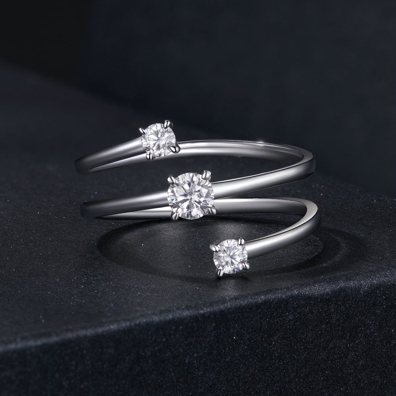 925 Sterling Silver 3mm Moissanite Ring for Women