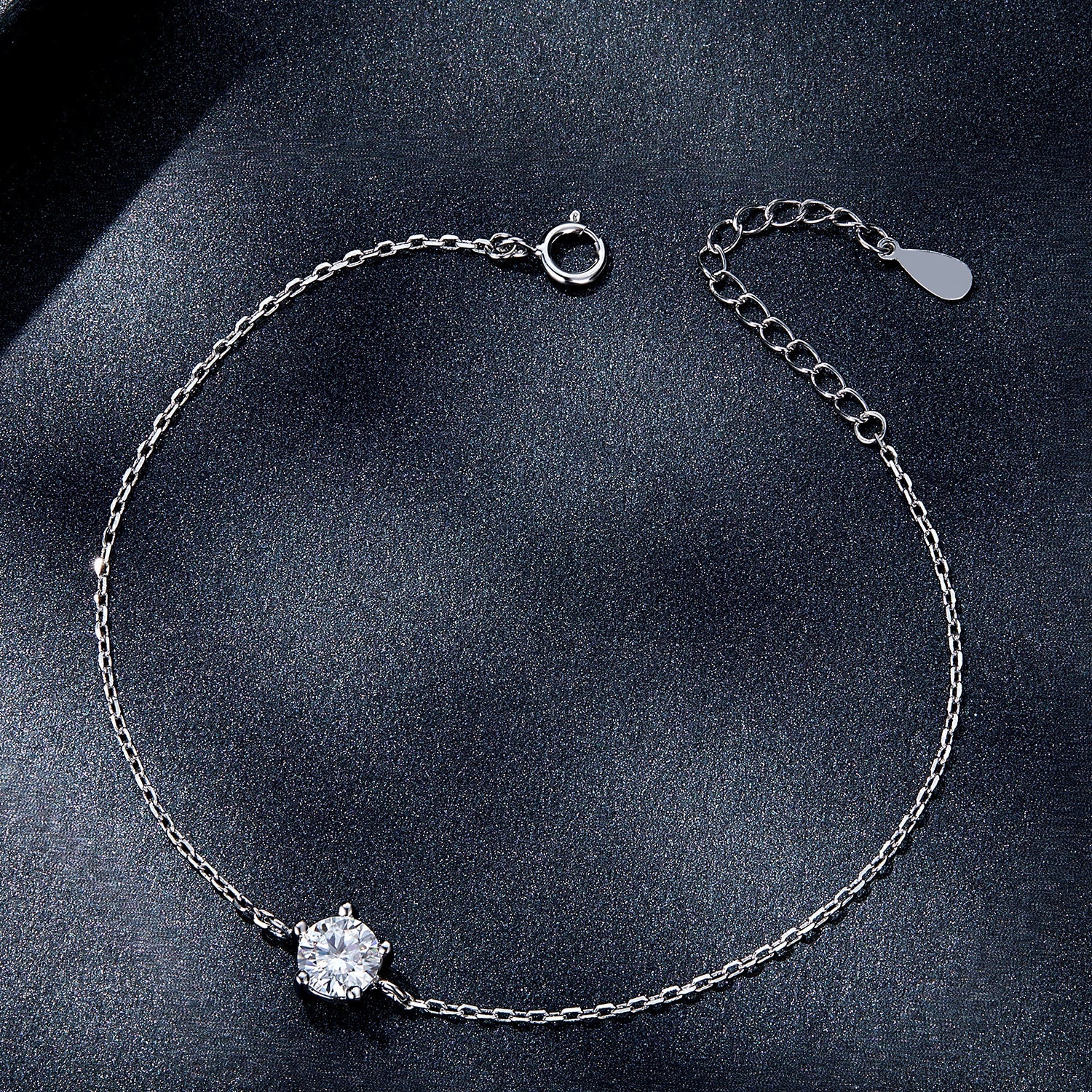 S925 Sterling Silver Moissanite Bracelet 15+3cm for Women