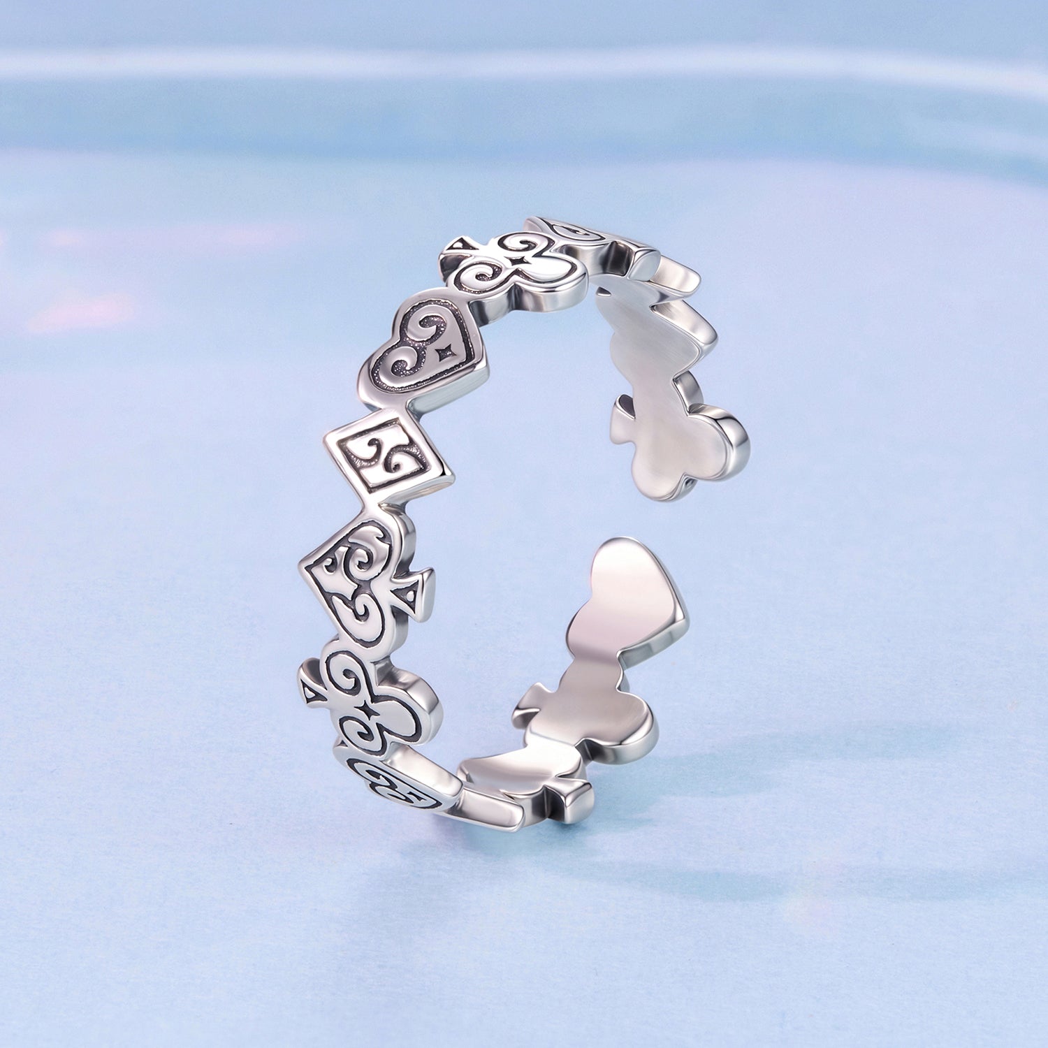 925 Sterling Silver Oxidized Silver 0.5cm Ring