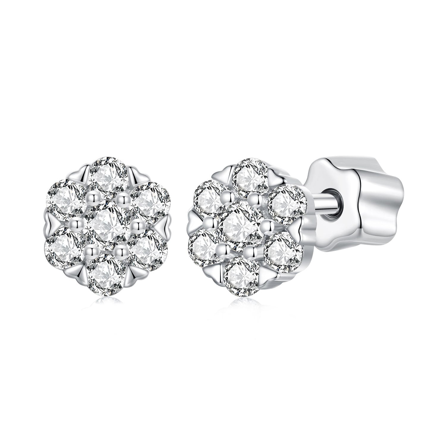 925 Sterling Silver Moissanite 0.15ct/0.027ct Earrings for Women