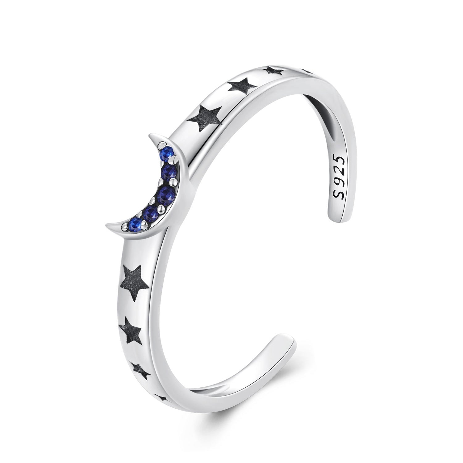 925 Sterling Silver Pavé Setting CZ Oxidized Ring | Size Nan | Style E