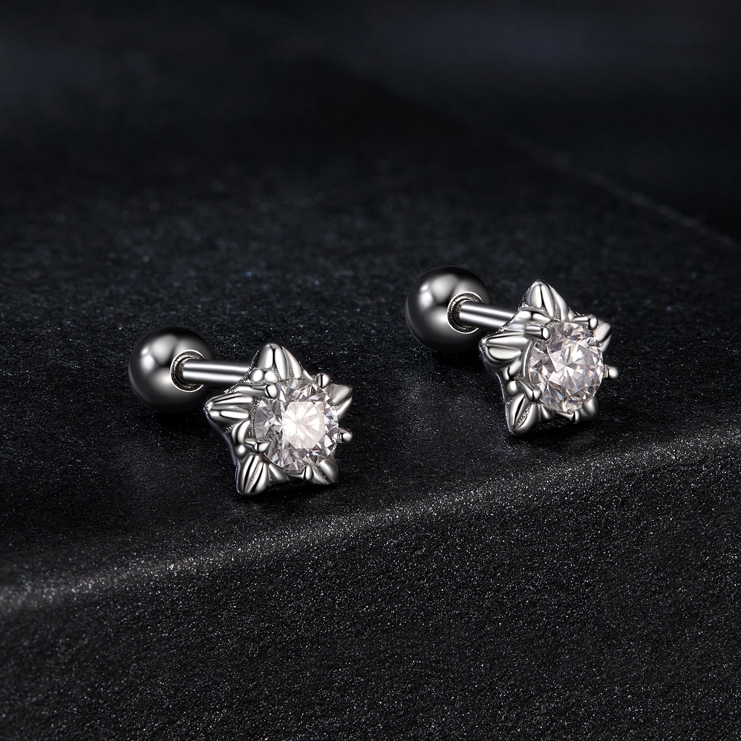 925 Sterling Silver Moissanite Stud Earrings 5mm for Women