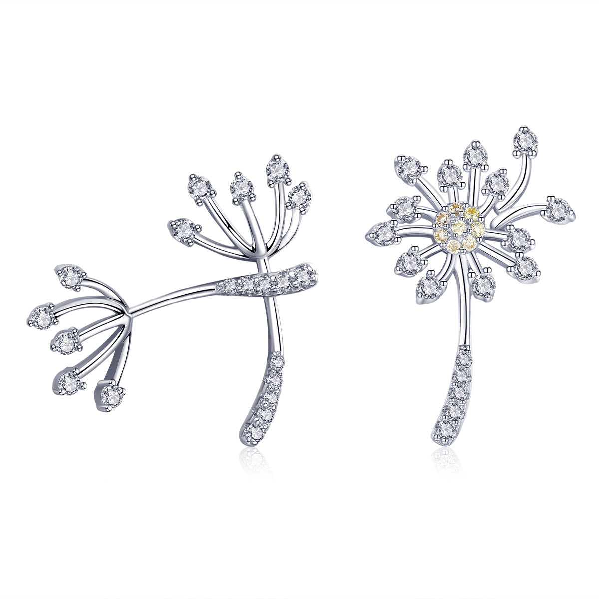 925 Sterling Silver Jewelry Set with Pavé Setting CZ, 2.0*1.4cm