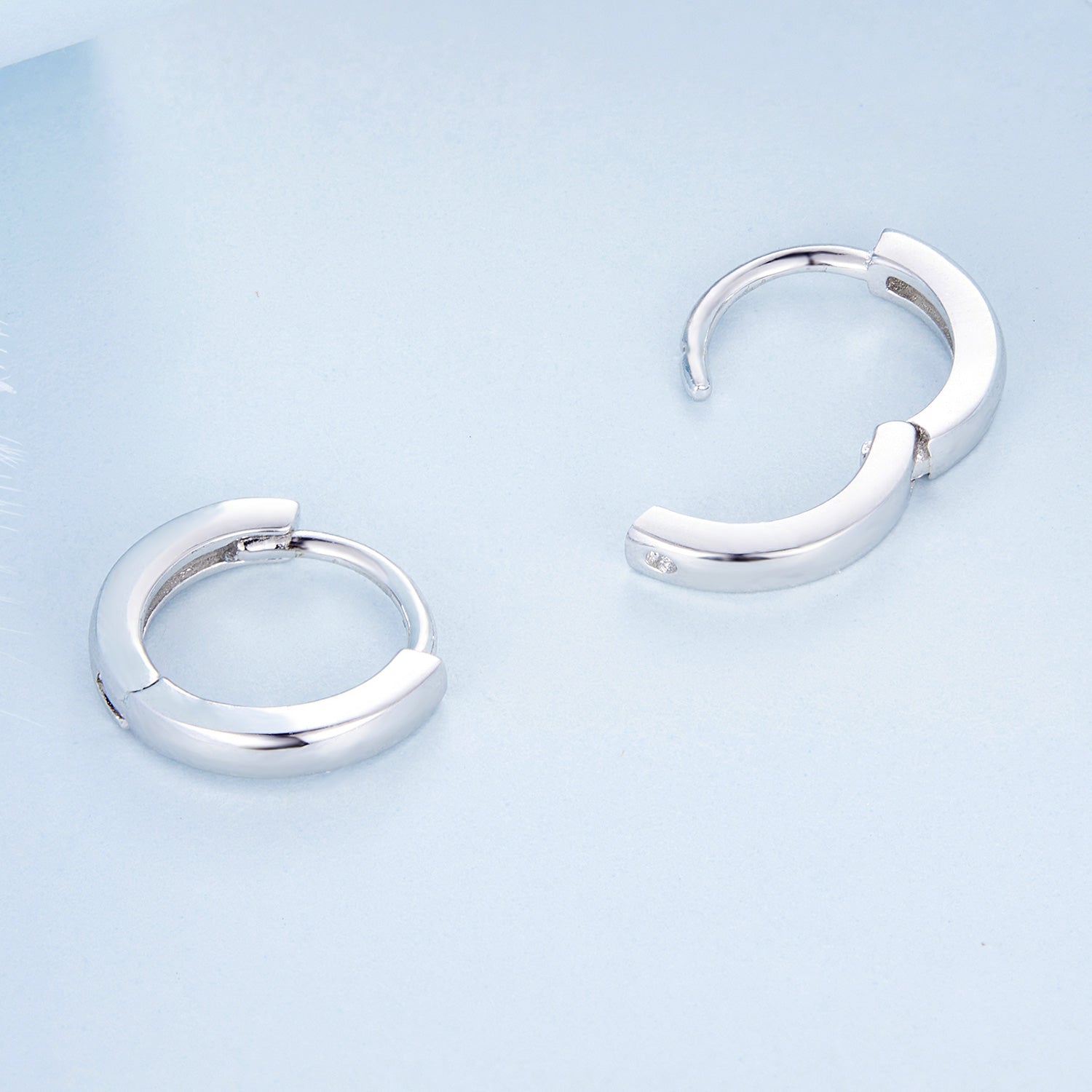925 Sterling Silver Earrings for Women - Style A, 1.1x0.2cm, Platinum Plated