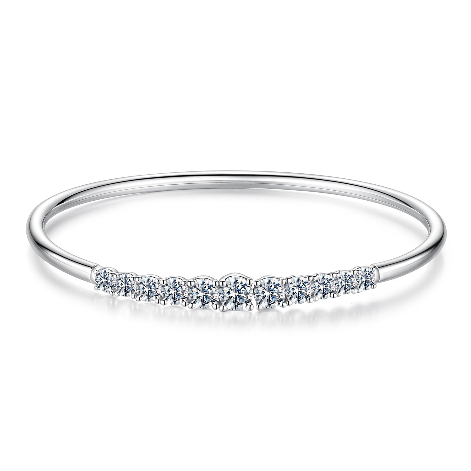 925 Sterling Silver & Moissanite White Gold Plated Bracelet with 0.5cm Moissanite for Women