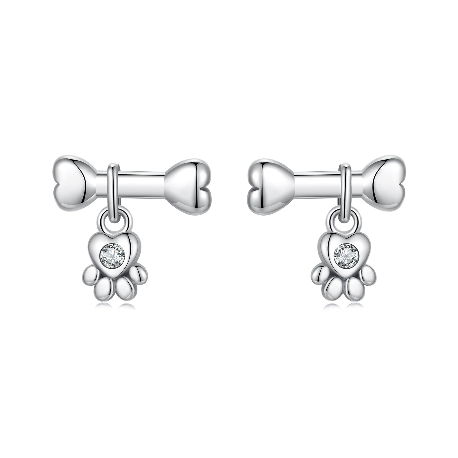 925 Sterling Silver Earrings with Pavé Setting CZ in Oxidized Silver