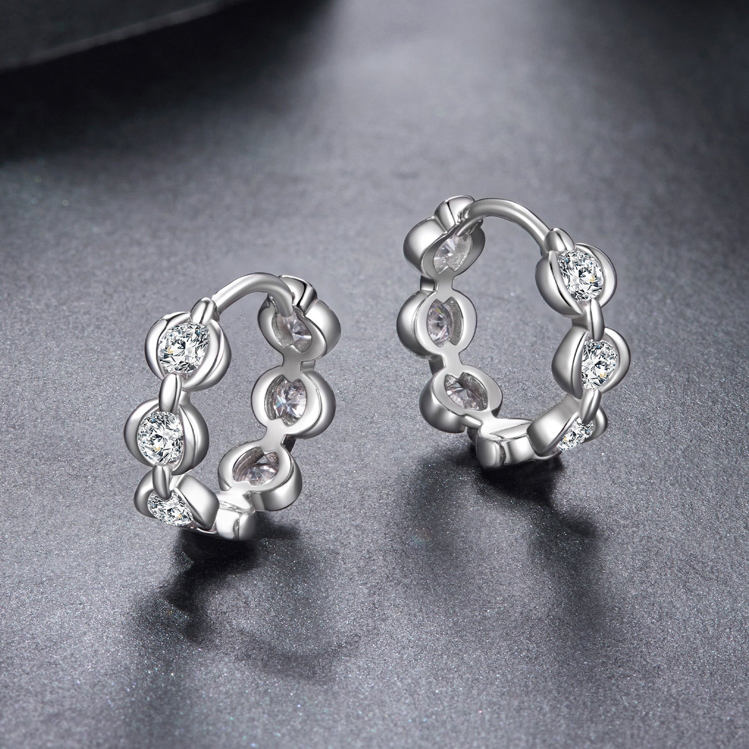 925 Sterling Silver 0.25 Carat Moissanite Hoop Earrings for Women