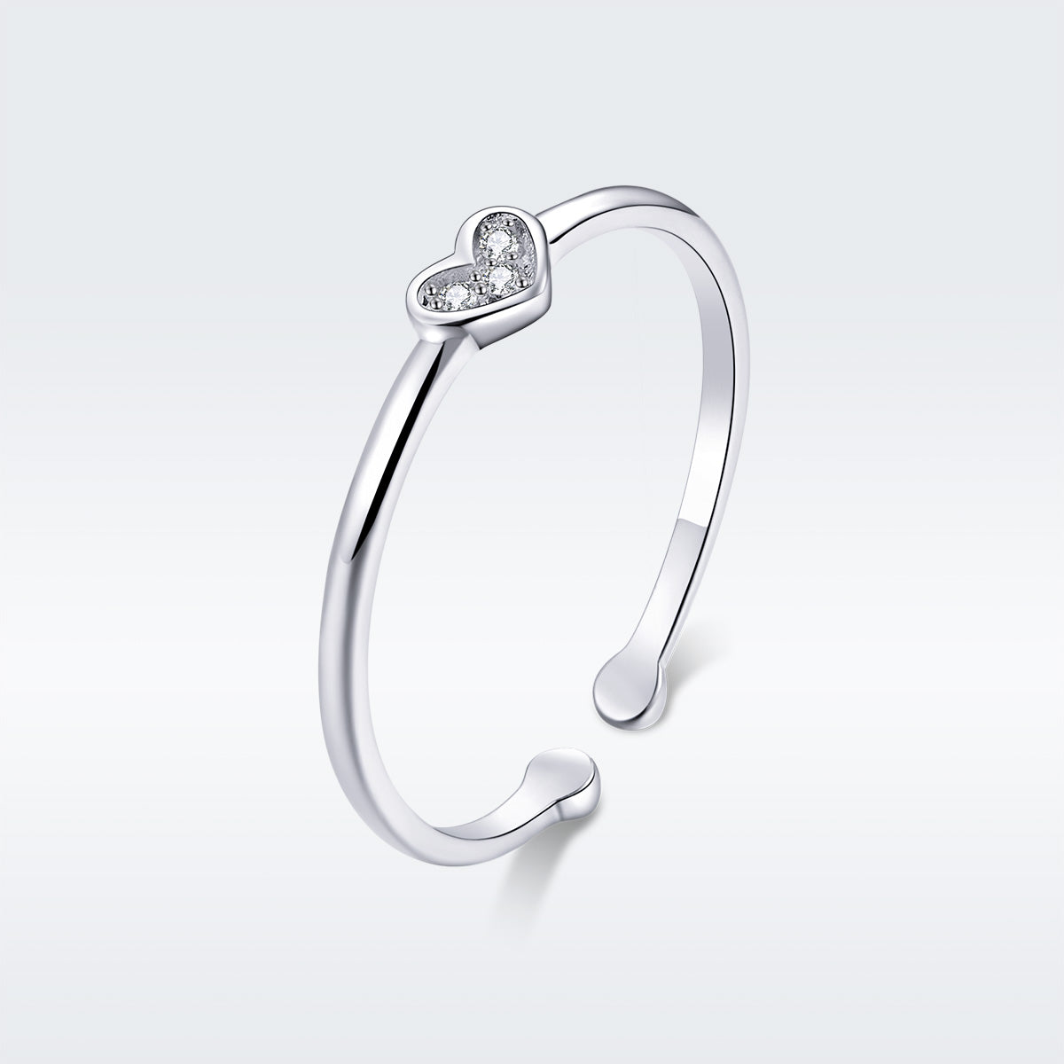 925 Sterling Silver Plated Platinum Pavé Setting CZ Ring
