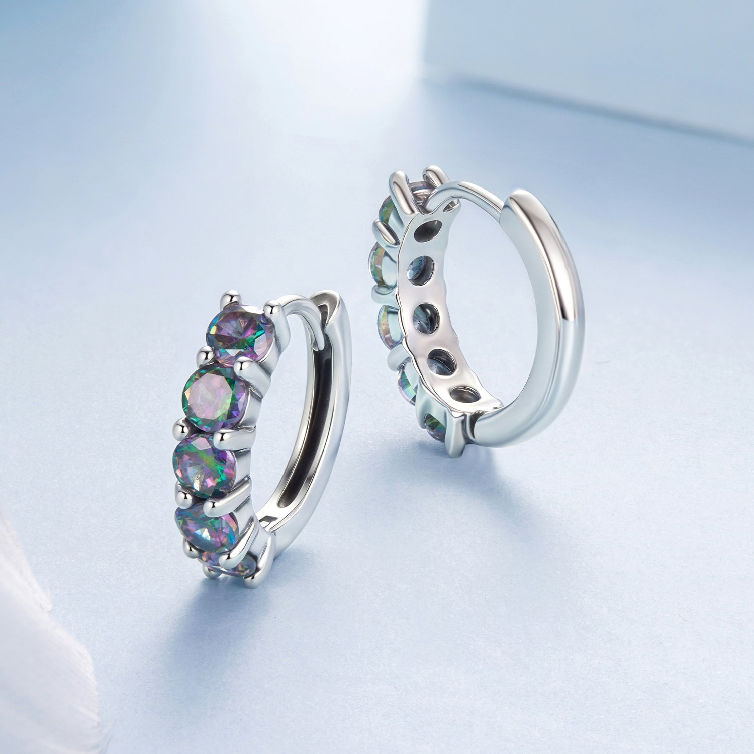 925 Sterling Silver Earrings with Pavé Setting CZ in Oxidized Finish for Women