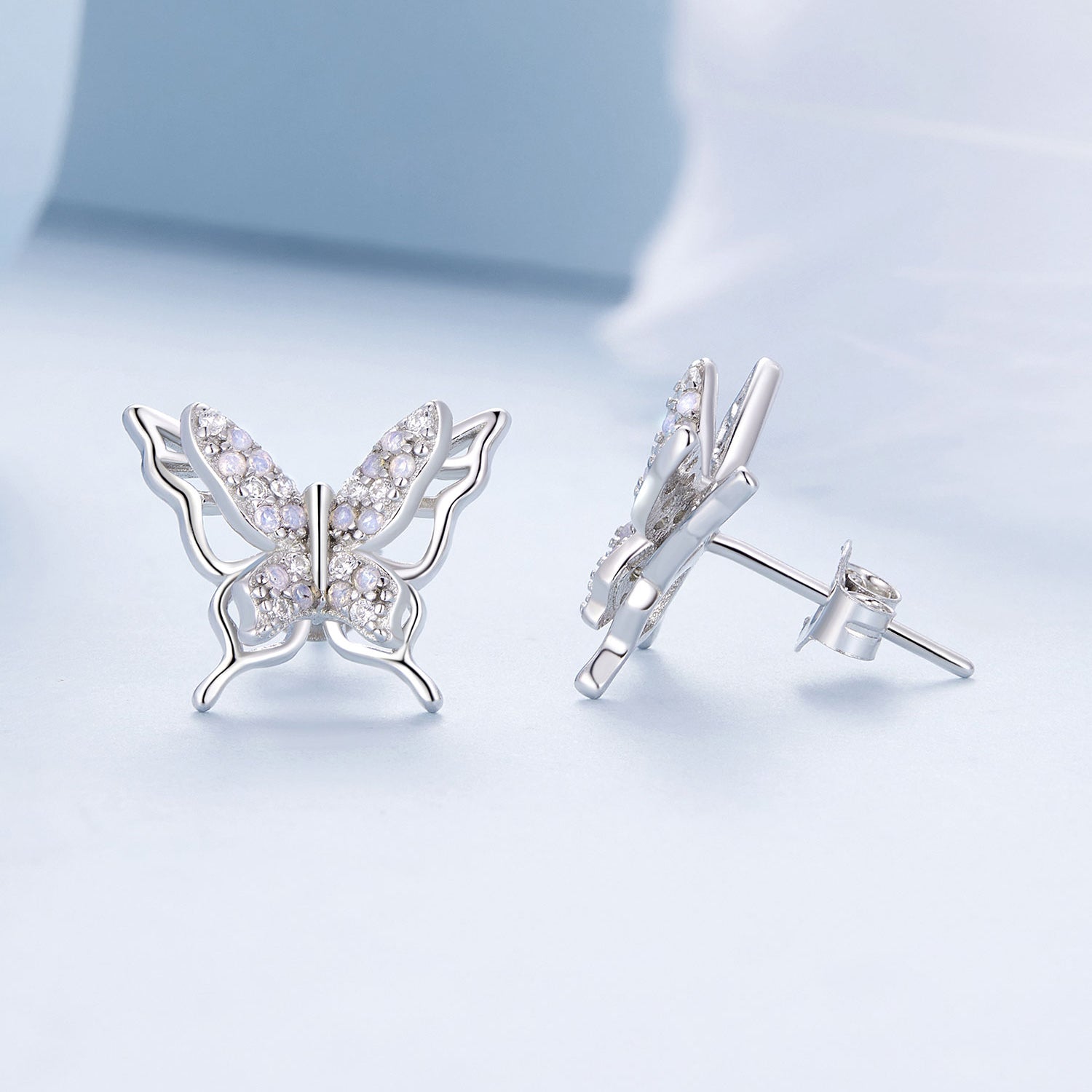 925 Sterling Silver Opal Nanometer Stone Earrings for Women