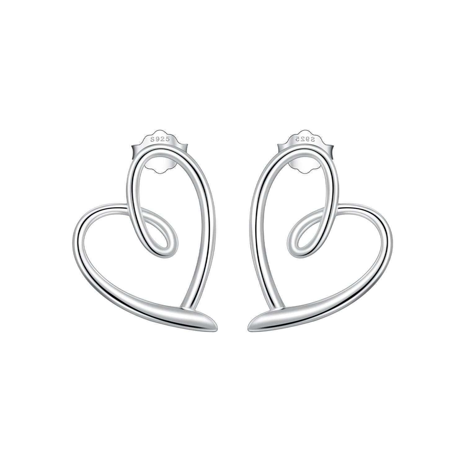 925 Sterling Silver Earrings for Women - 19x14mm, Platinum Plated