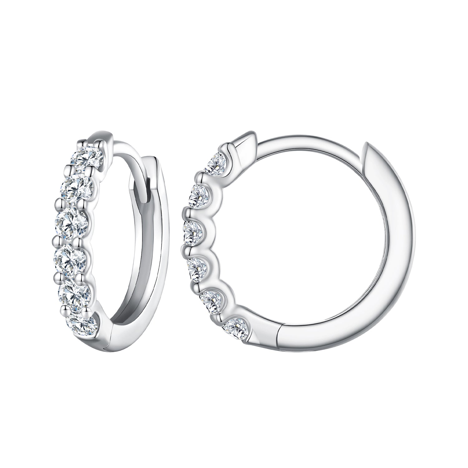 925 Sterling Silver 2.0mm Moissanite Earrings for Women