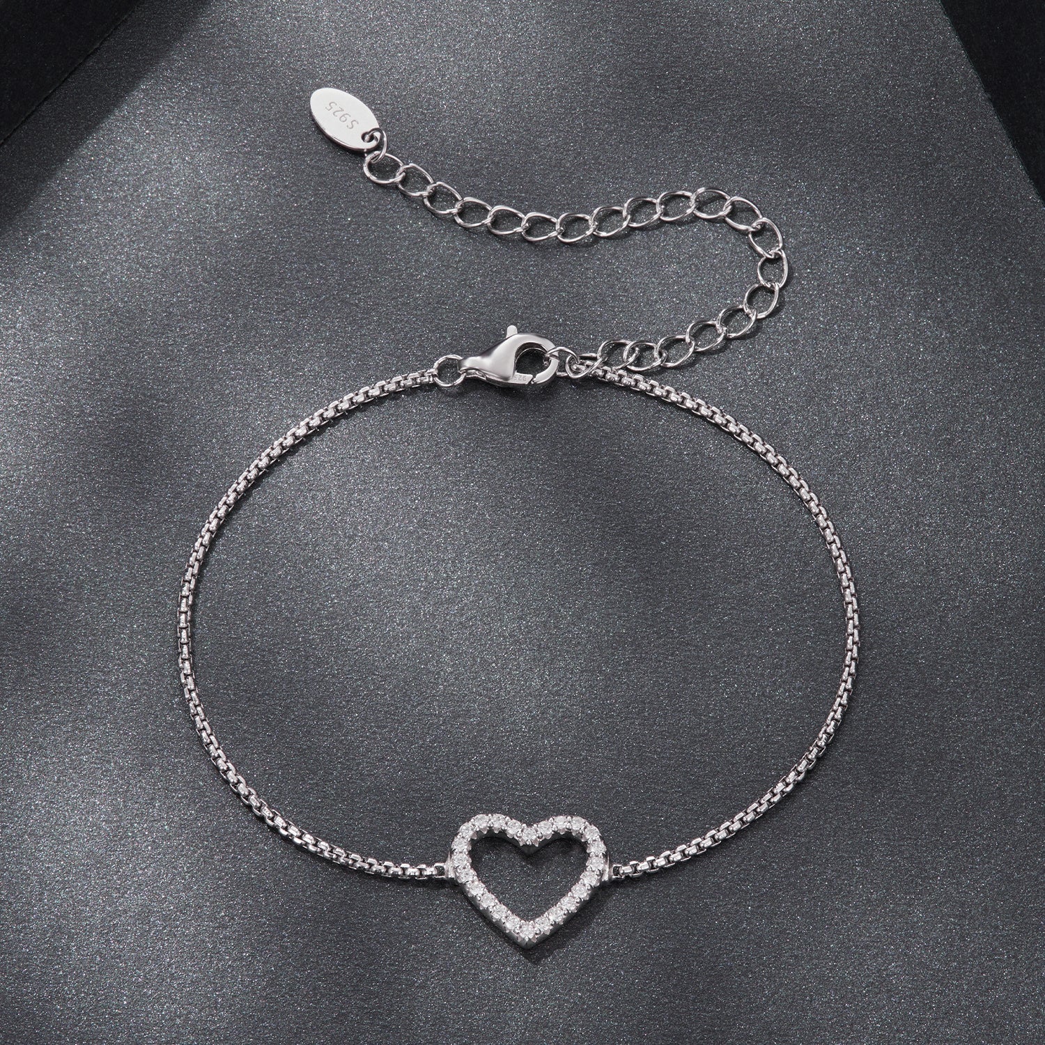 925 Sterling Silver Plated White Gold Moissanite Bracelet for Women