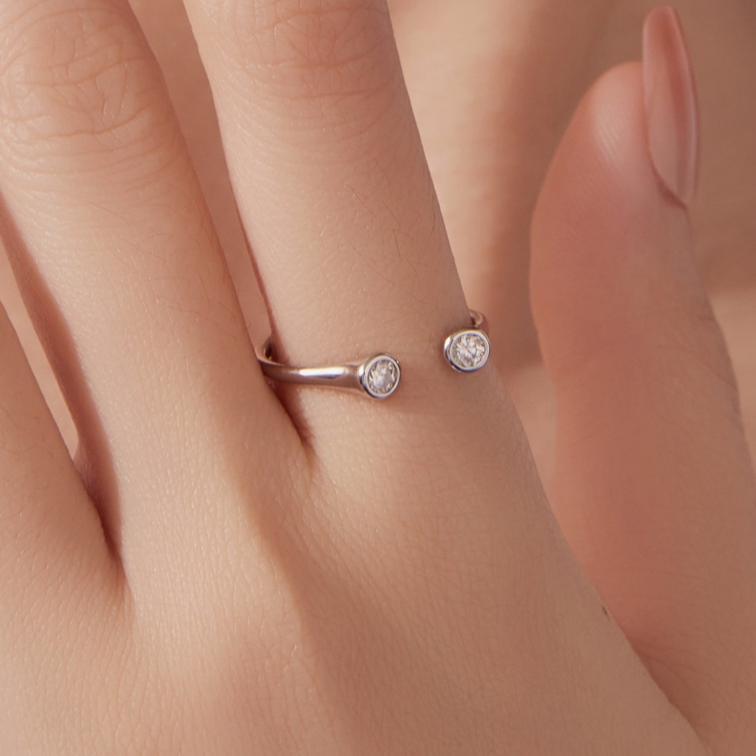 925 Sterling Silver Moissanite Ring Size E