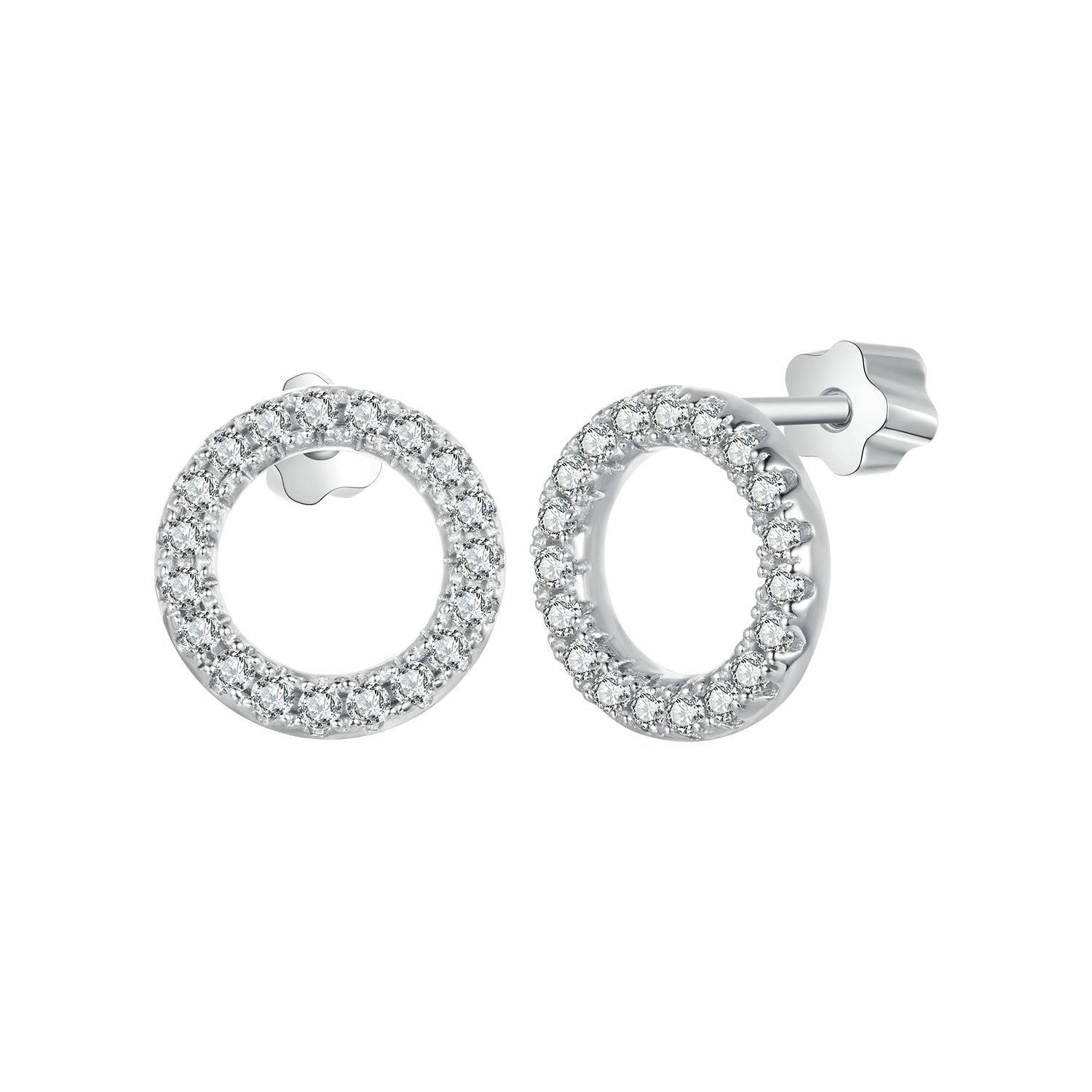 925 Sterling Silver 10mm Moissanite Earrings for Women