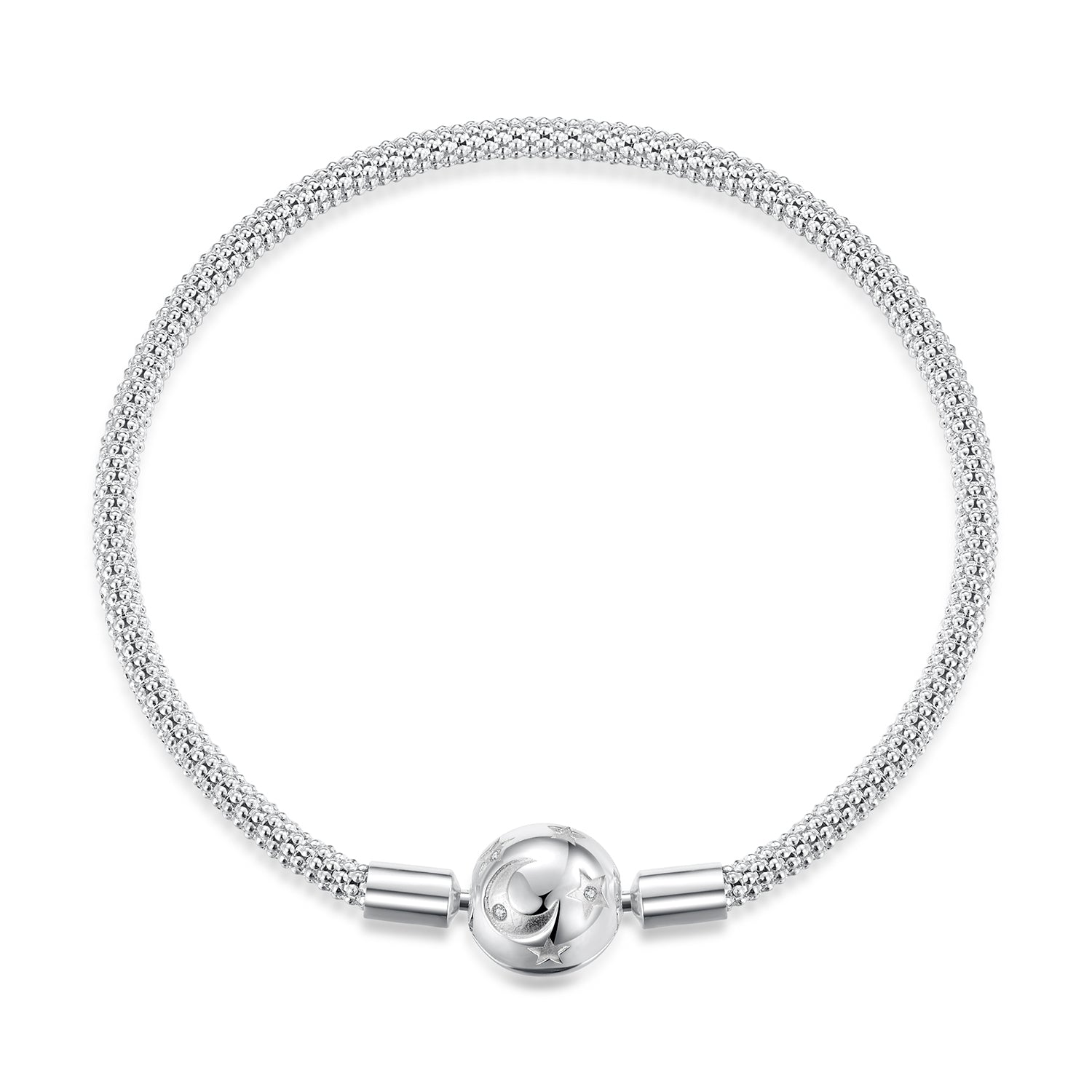 925 Sterling Silver CZ Pavé Setting Bracelet, Size 17.0 for Women