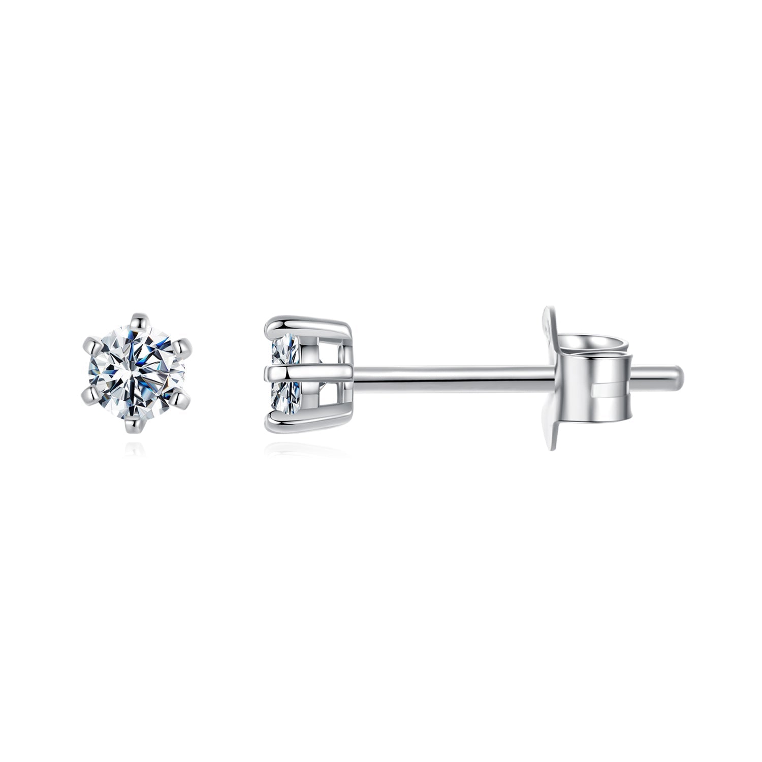 925 Sterling Silver 0.65 Carat Moissanite Earrings for Women