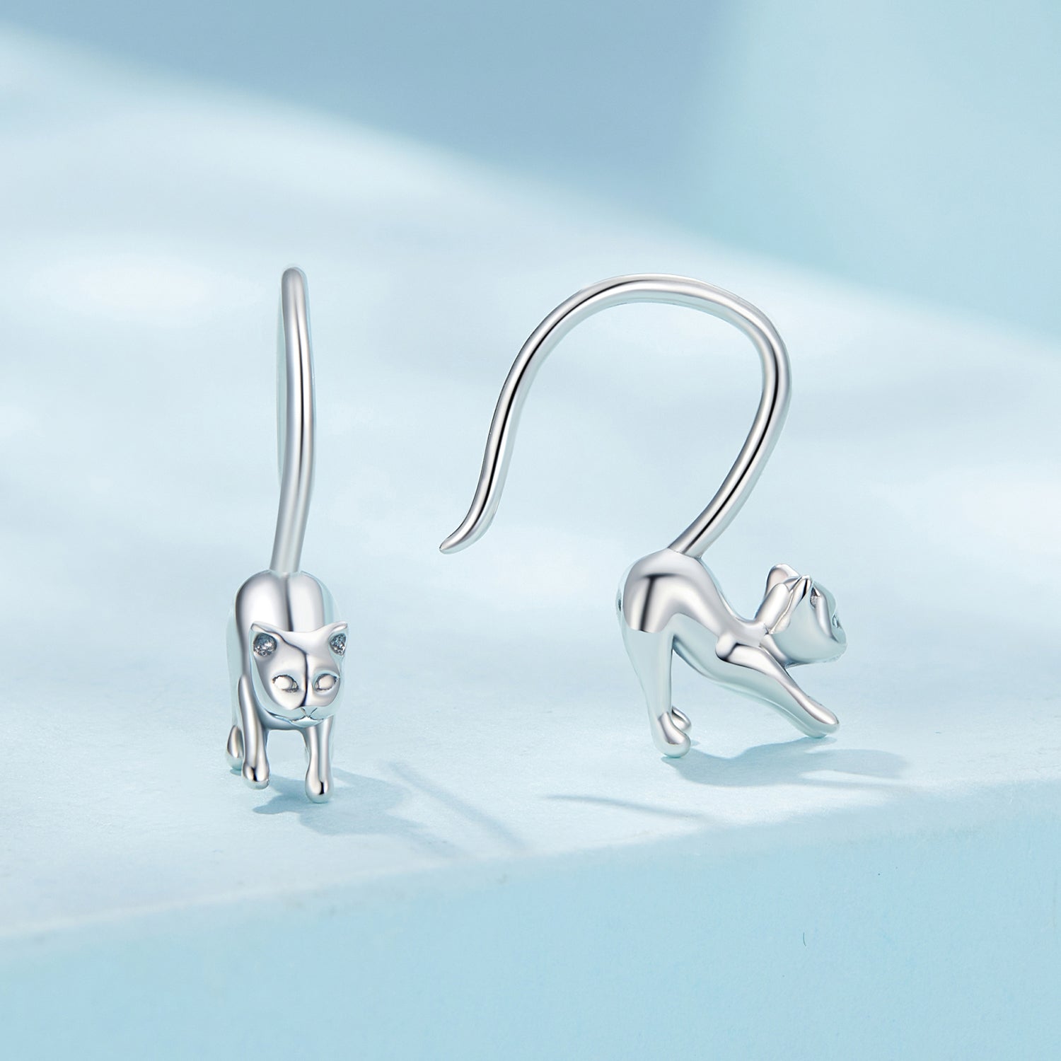S925 Oxidized Silver Earrings 17x3mm for Women