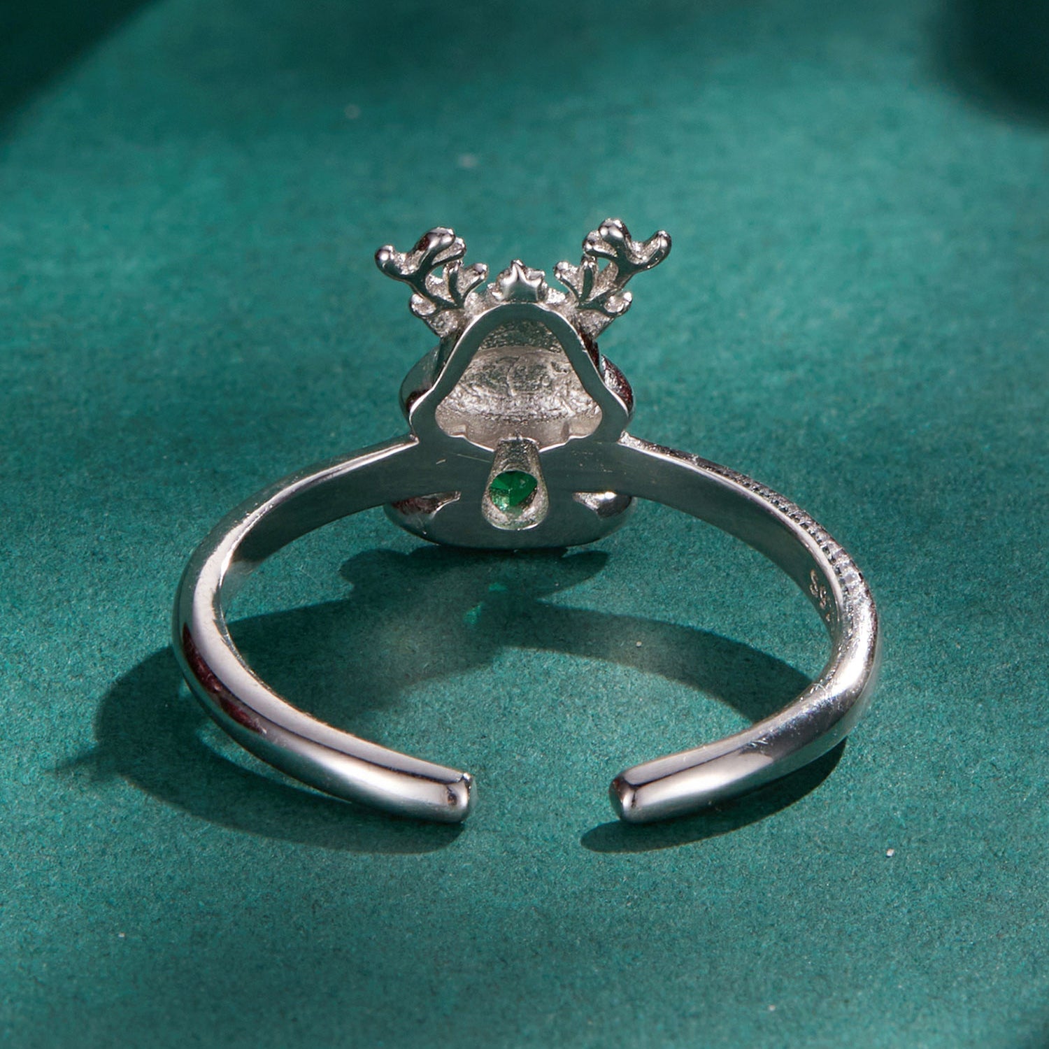 925 Sterling Silver Enamel Pavé CZ Ring