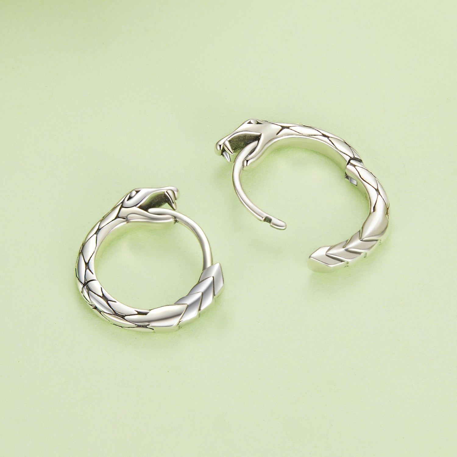 925 Sterling Silver Earrings for Women, Oxidized Silver, 1.4x0.35 cm