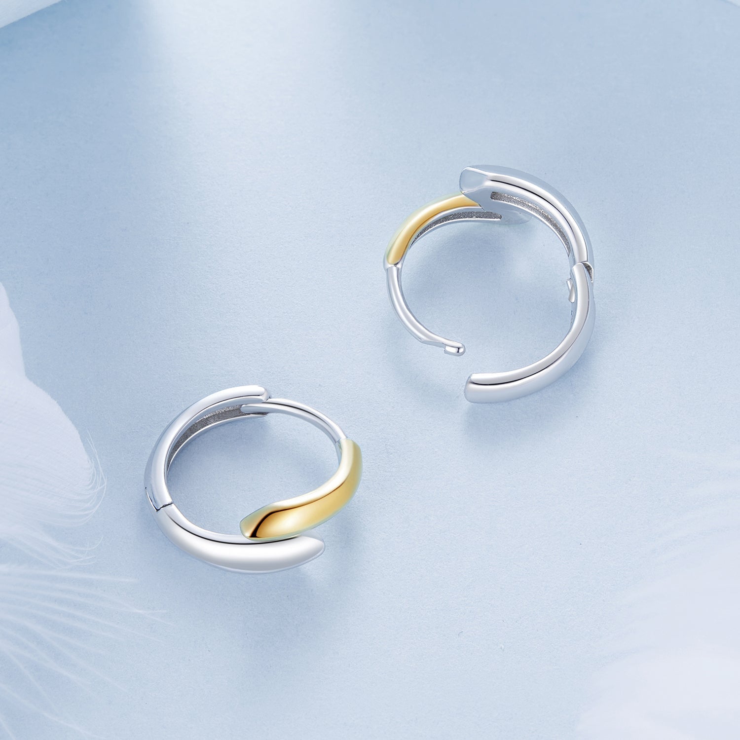 925 Sterling Silver White Gold Plated Earrings 13*6mm for Women