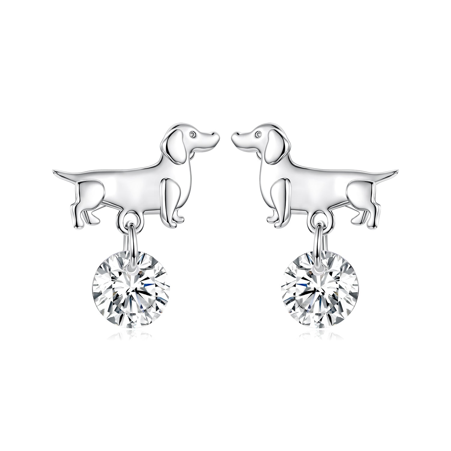 925 Sterling Silver White Gold Plated Pavé Setting CZ Earrings for Women
