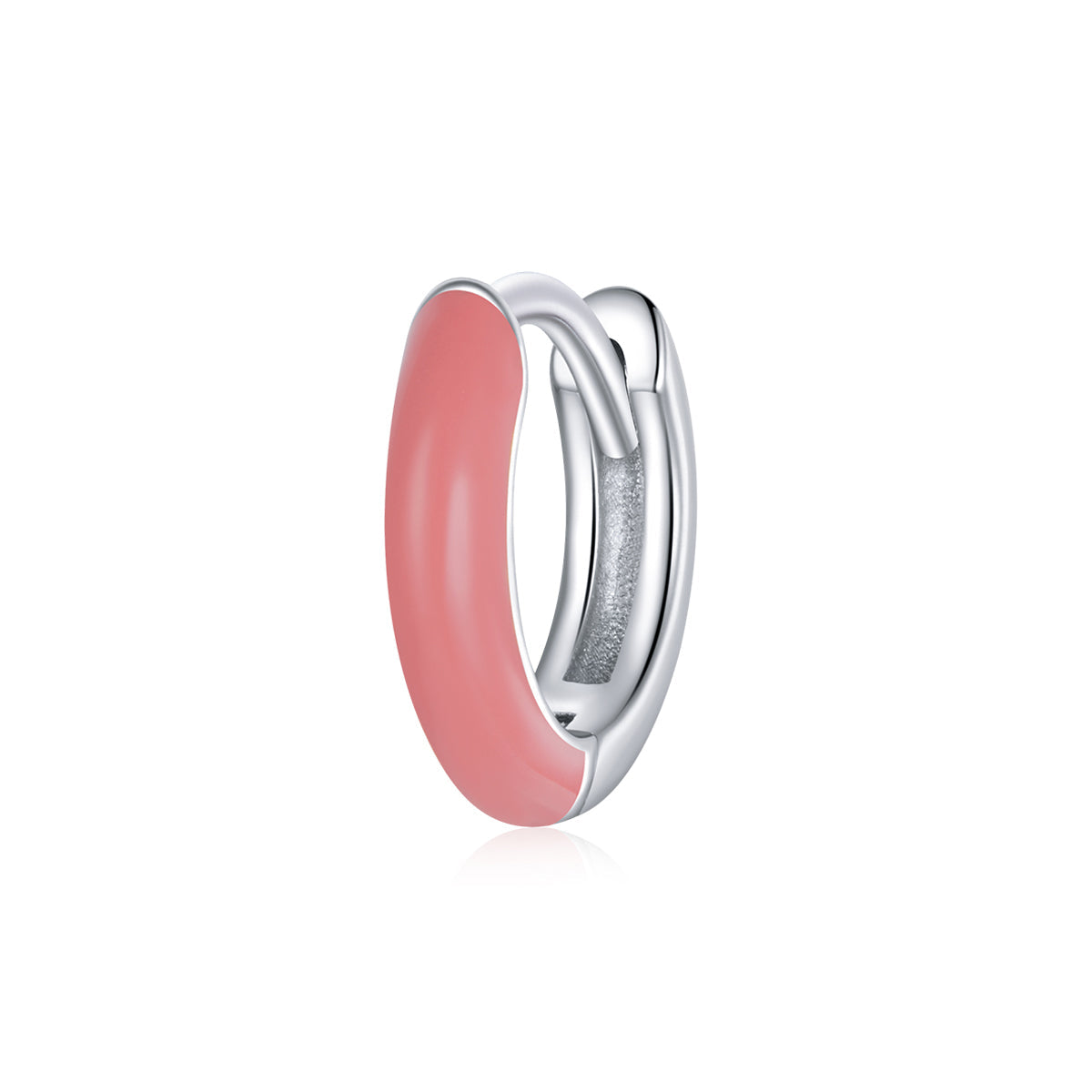 925 Sterling Silver Enamel Earrings 0.7cm for Women