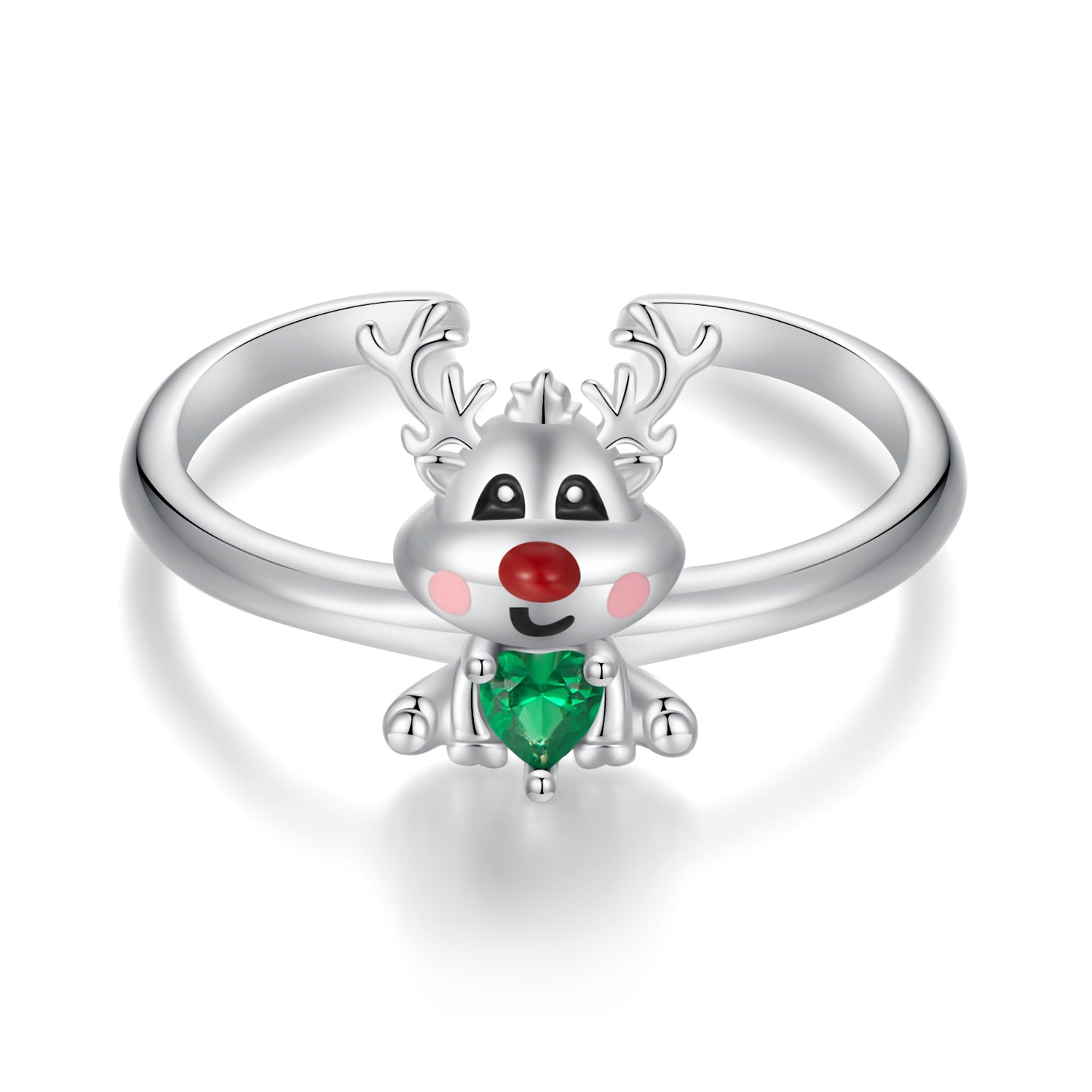 925 Sterling Silver Enamel Pavé CZ Ring