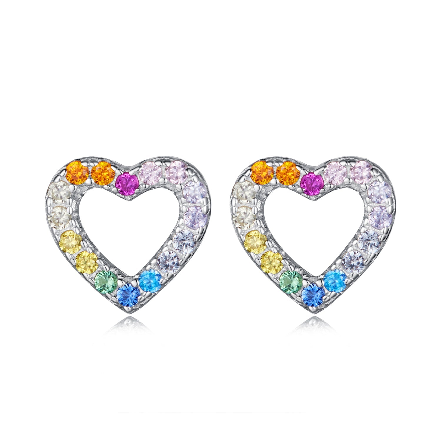 925 Sterling Silver Earrings with Pavé Setting and CZ