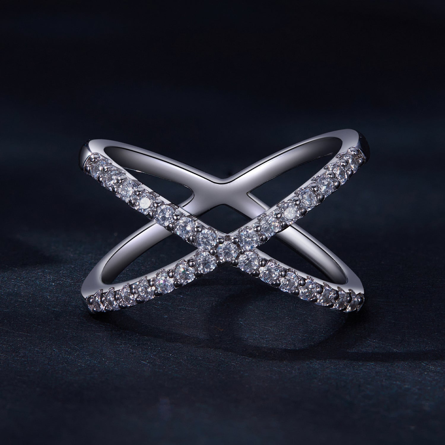 S925 Sterling Silver Moissanite Ring Size 8