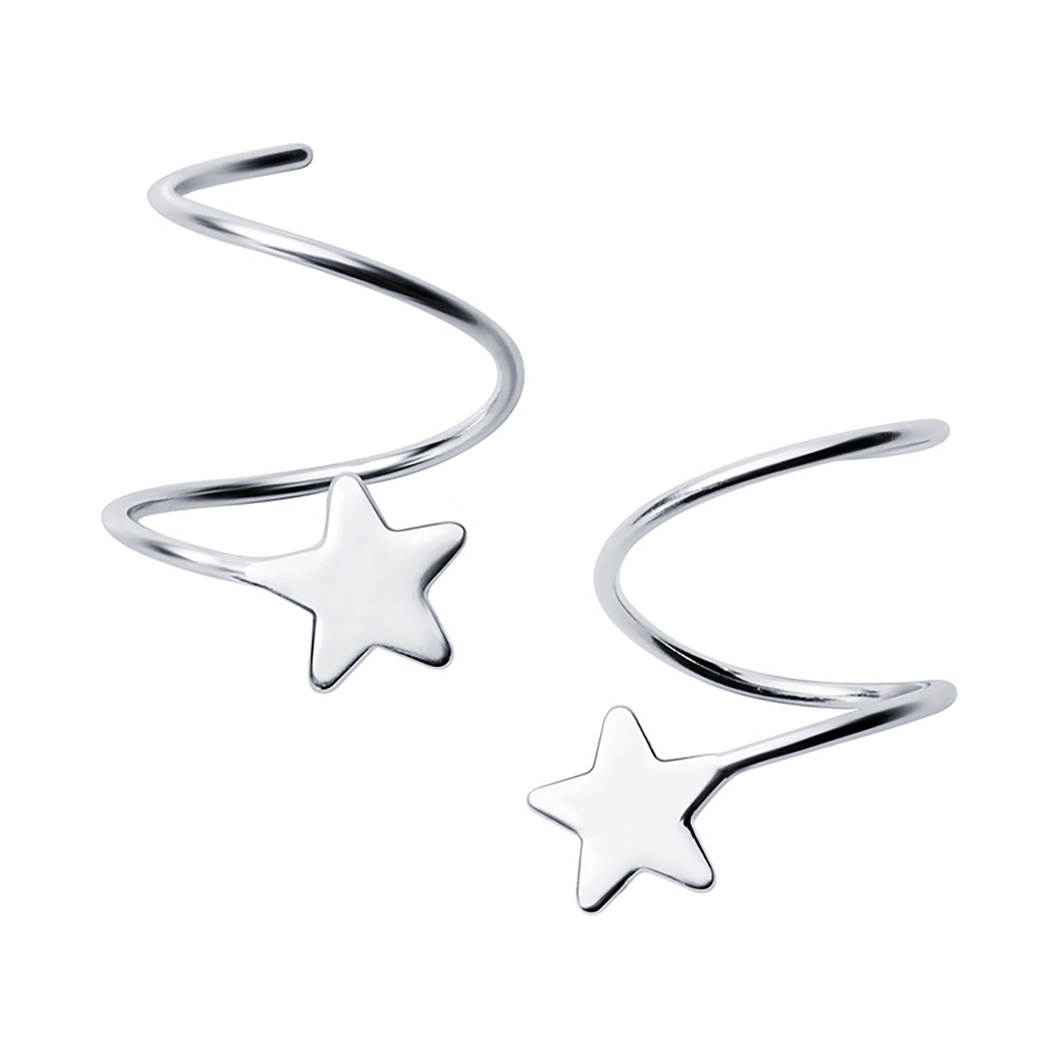 925 Sterling Silver Pentagram Earrings