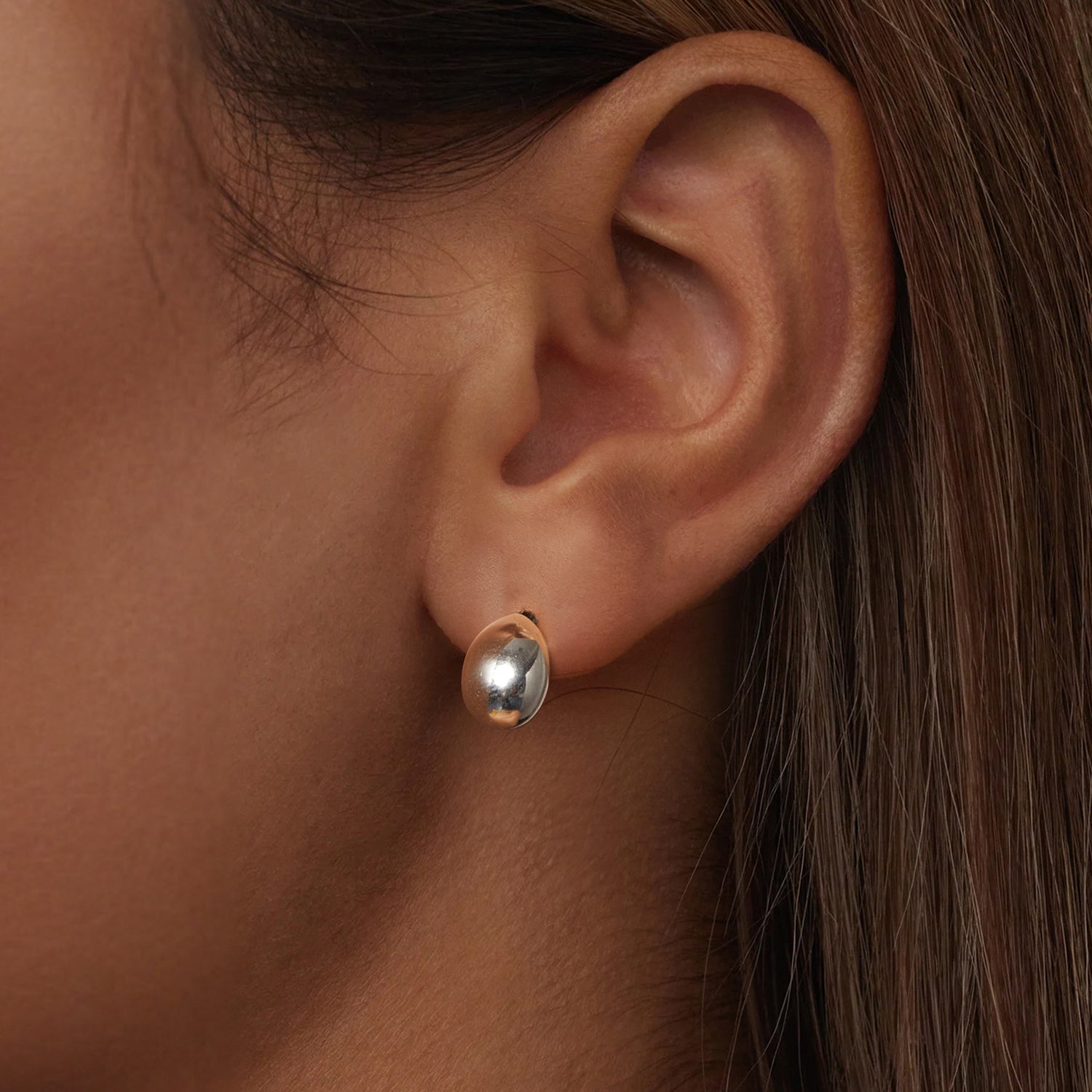 925 Sterling Silver Earrings 10x7mm with Oxidized Silver for Women