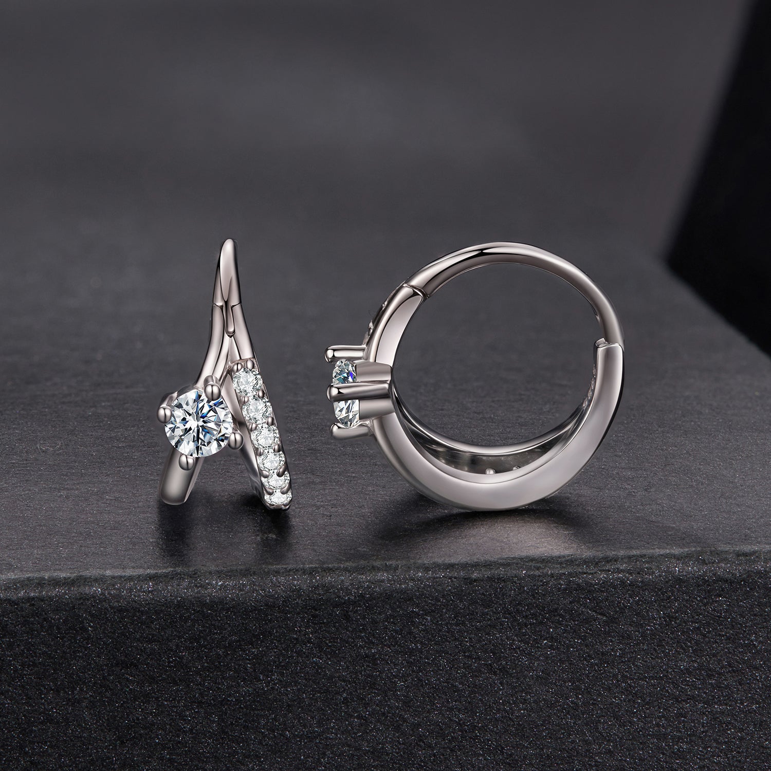 925 Sterling Silver Moissanite 0.3ct Earrings Size 1.2*0.6cm for Women