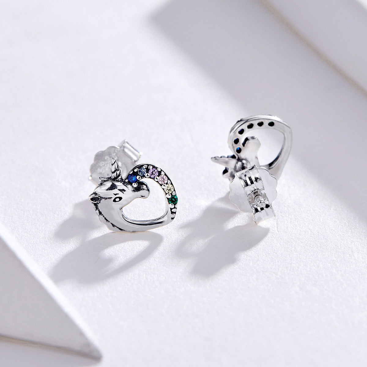 925 Sterling Silver Earrings with Oxidized Finish and Pavé Setting
