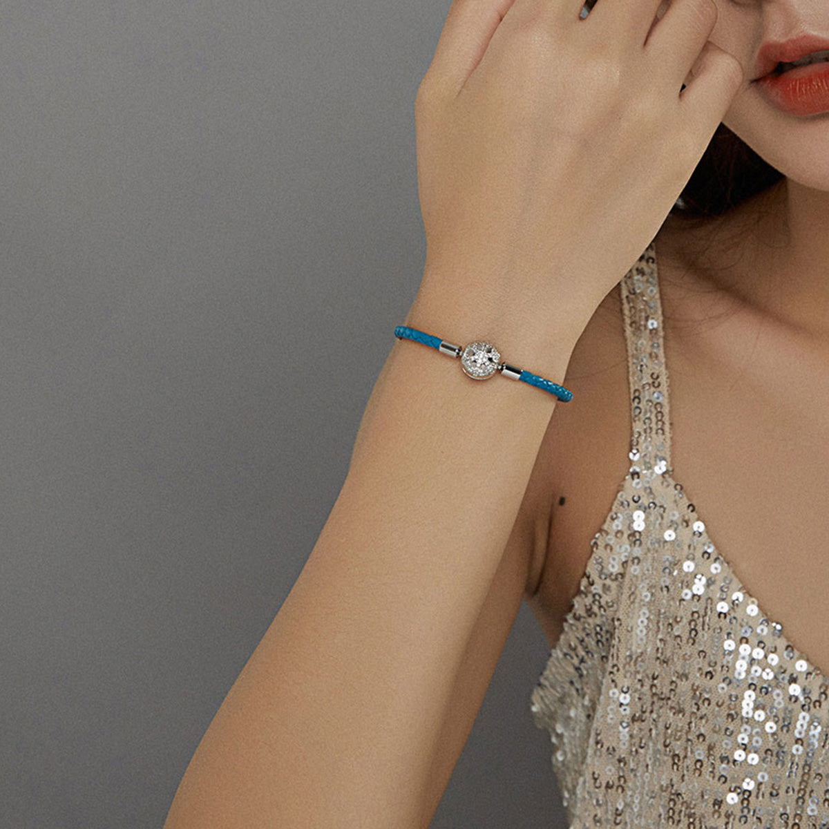 925 Sterling Silver Plated Bracelet with Pavé Setting CZ, Size 19.0 for Women